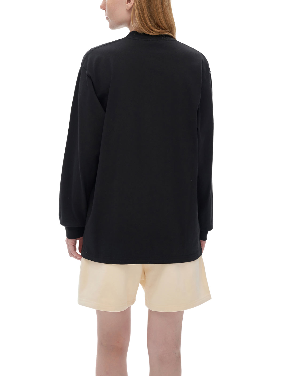 Longsleeve Drop Shoulder Crew Neck – Nowrocky™ — plecy modela i linia ramion