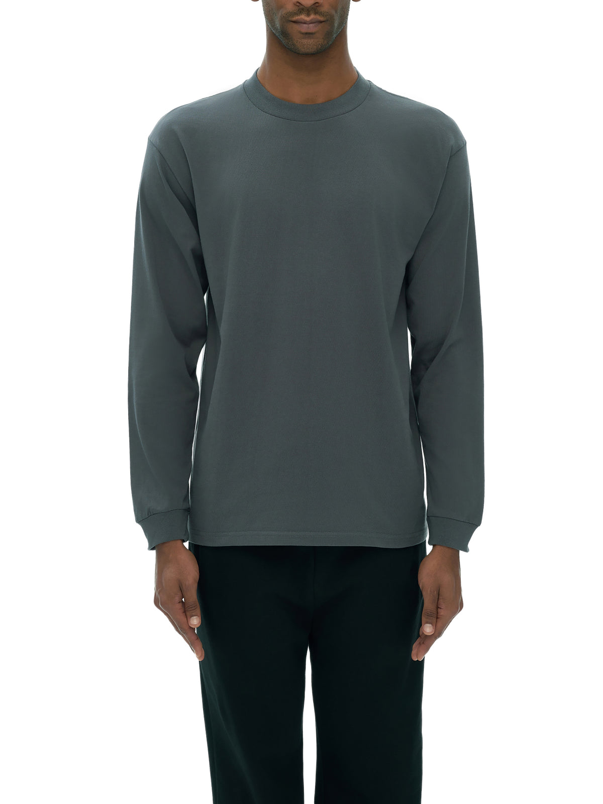 Longsleeve Drop Shoulder Crew Neck – Nowrocky™ — detal splotu bawełny