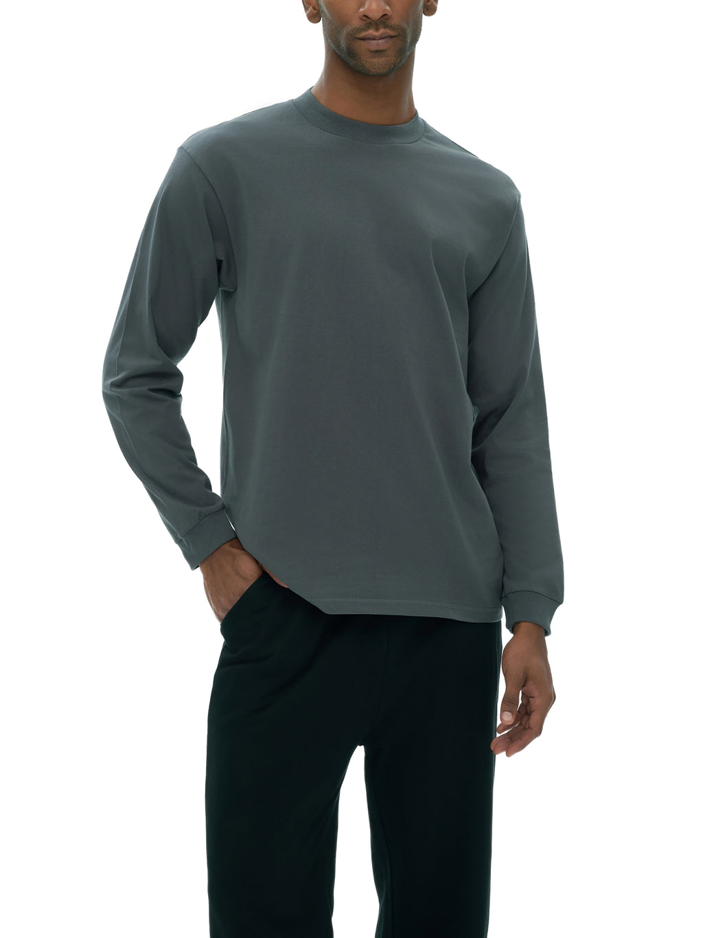 Longsleeve Drop Shoulder Crew Neck – Nowrocky™ — kadr studyjny na jasnym tle
