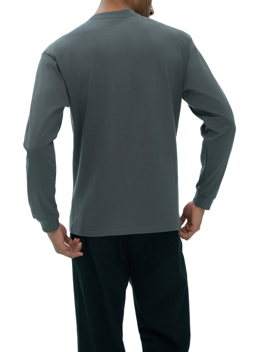 Longsleeve Drop Shoulder Crew Neck – Nowrocky™ — zbliżenie na nadruk na piersi