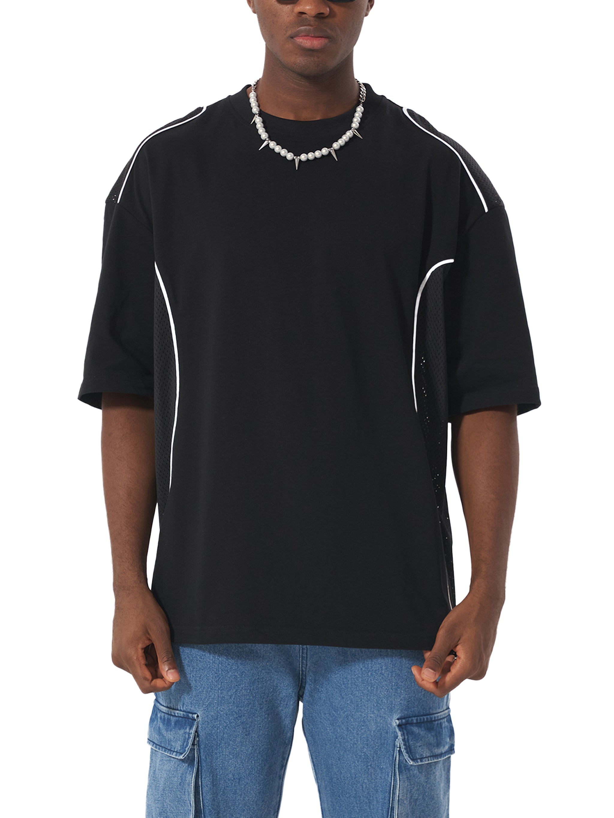 T-shirt Contrast Piped Panel – Nowrocky™