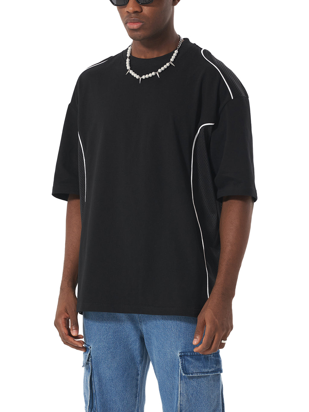 T-shirt Contrast Piped Panel – Nowrocky™