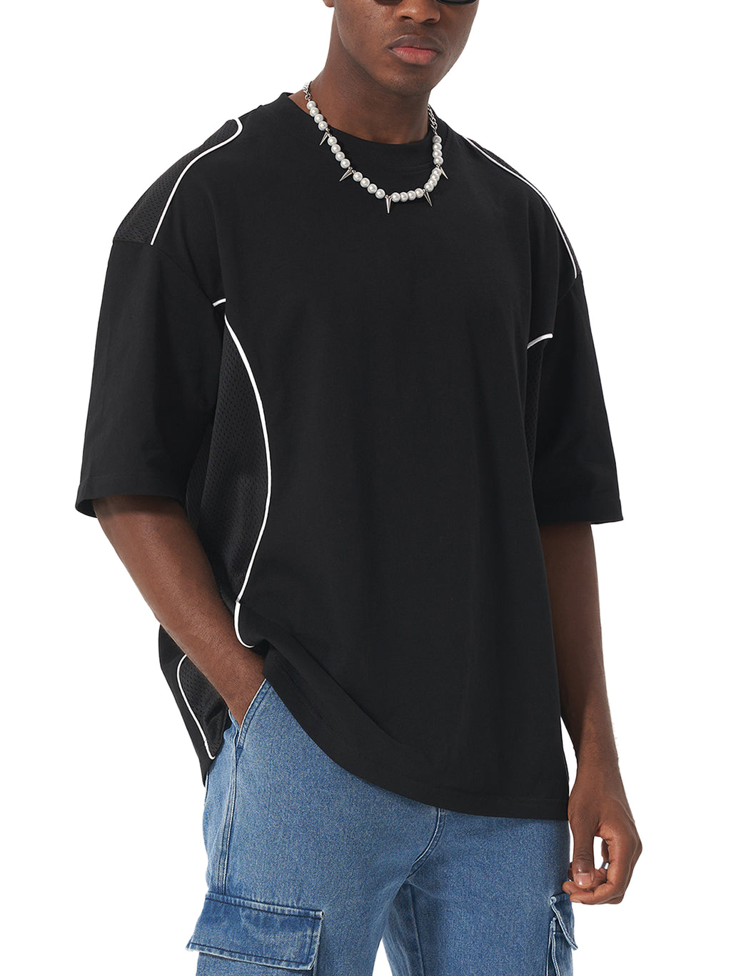 T-shirt Contrast Piped Panel – Nowrocky™