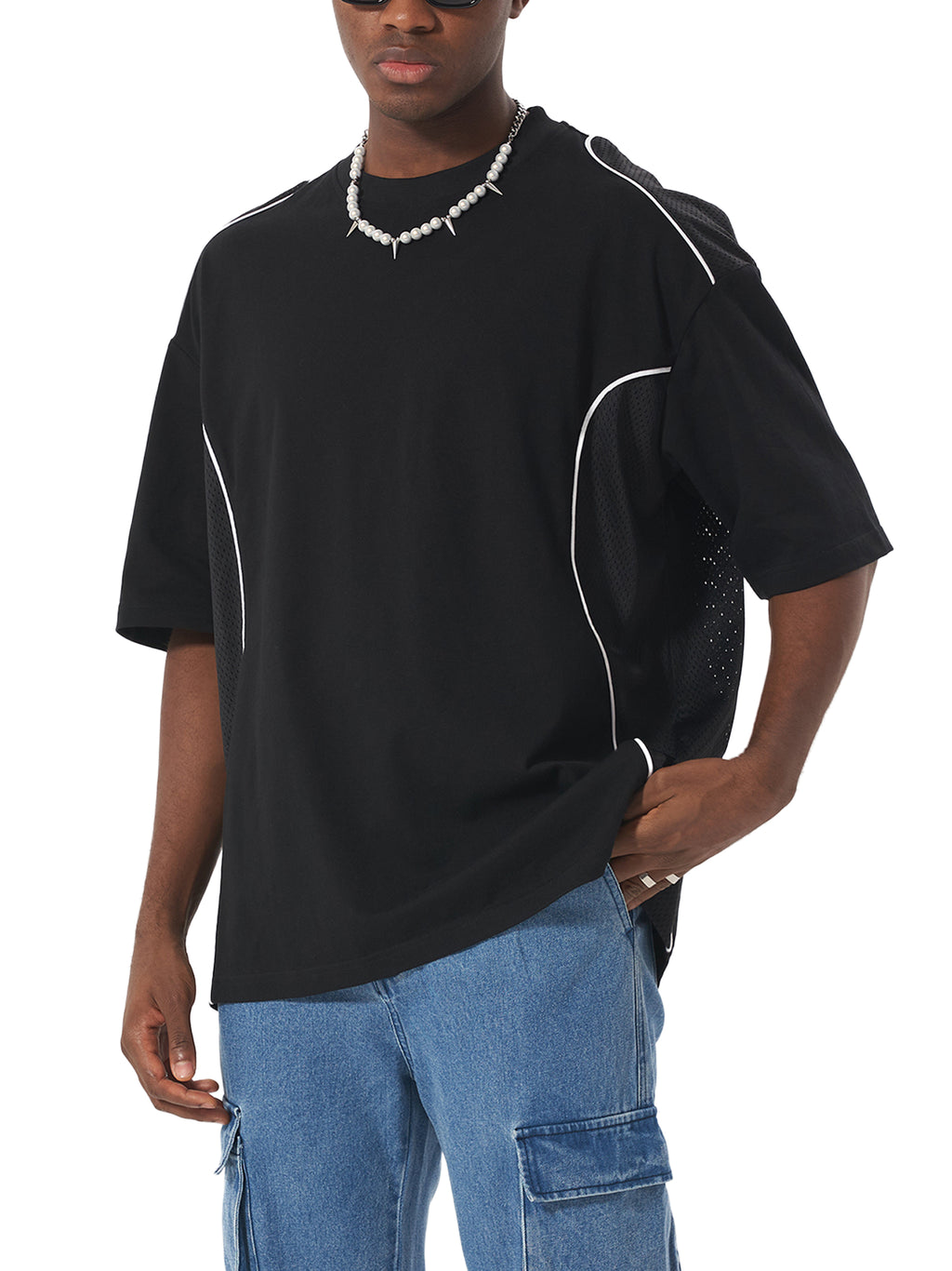 T-shirt Contrast Piped Panel – Nowrocky™