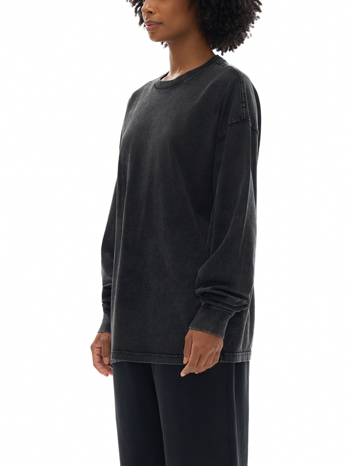 Longsleeve Acid Wash Oversize – Nowrocky™ — kadr do pasa od przodu