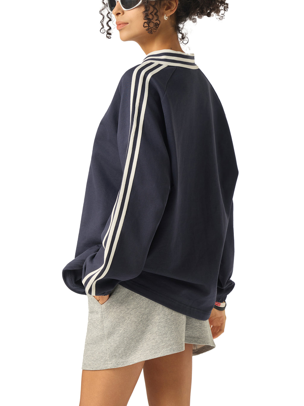Bluza z Kontrastowymi Paskami i Kołnierzem – Nowrocky™