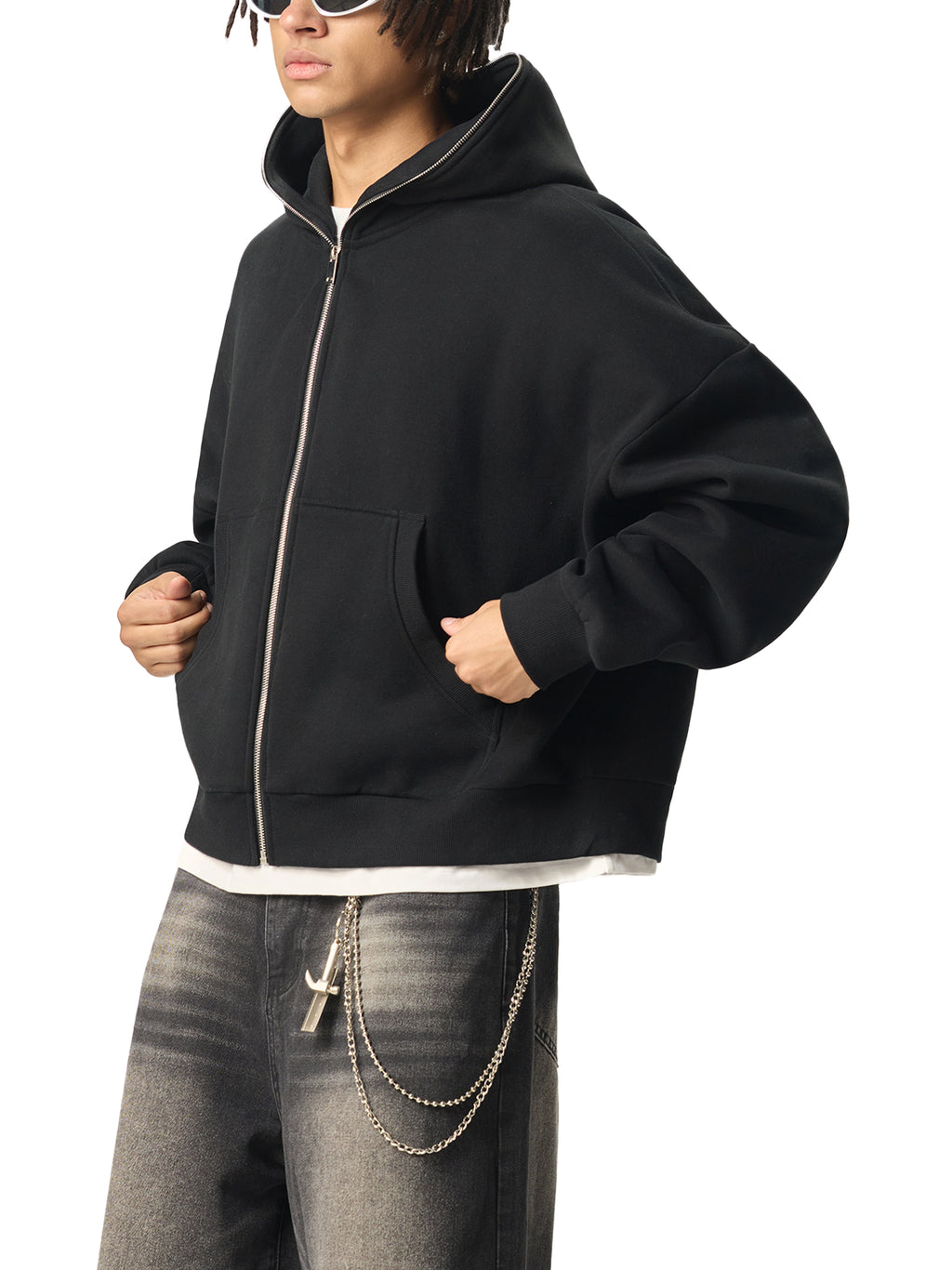 Bluza z polaru z zamkiem na całej długości i swobodnym krojem – Nowrocky™