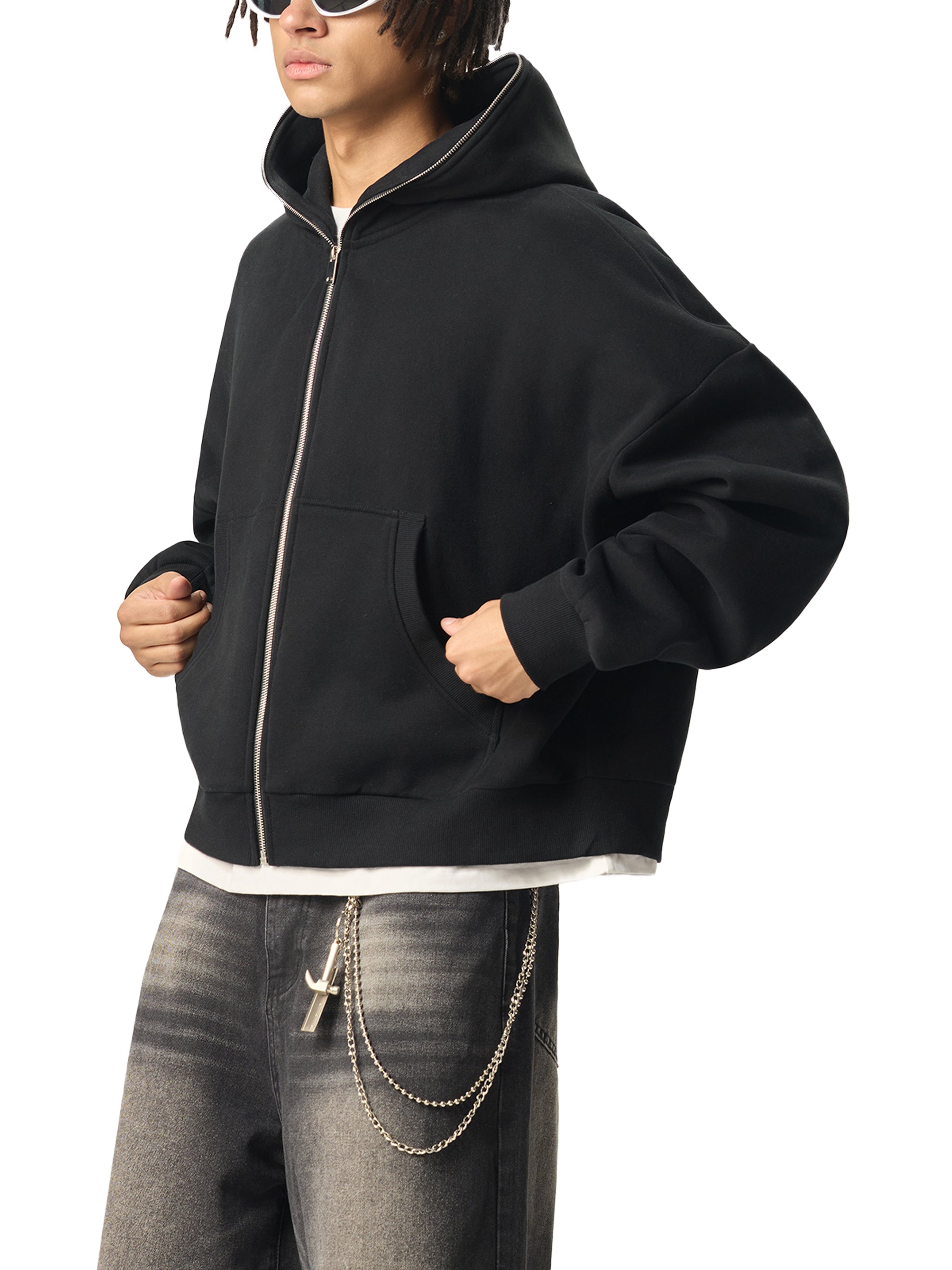 Bluza z polaru z zamkiem na całej długości i swobodnym krojem – Nowrocky™