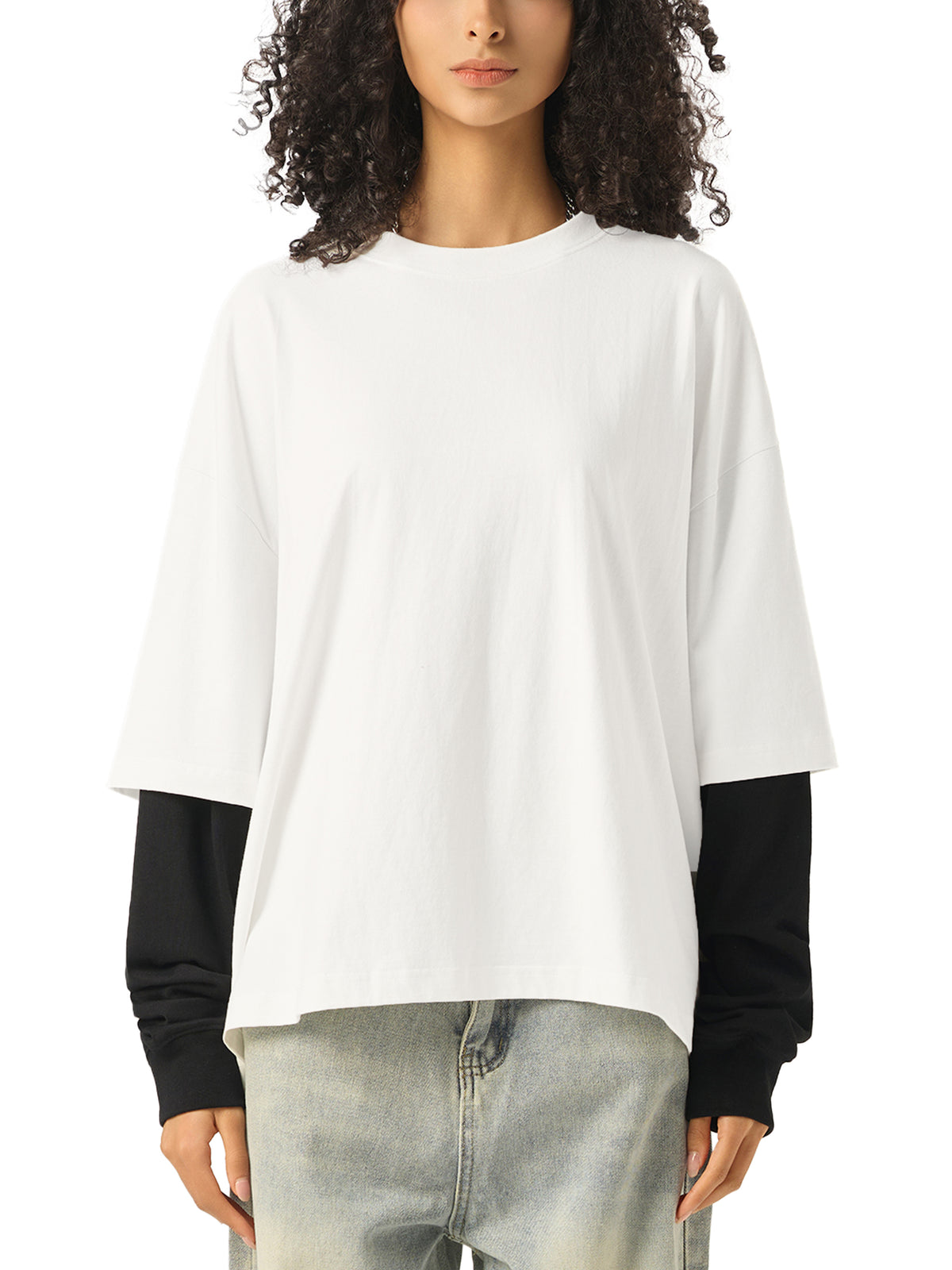 Longsleeve Layered Contrast Sleeve – Nowrocky™ — kadr studyjny na jednolitym tle