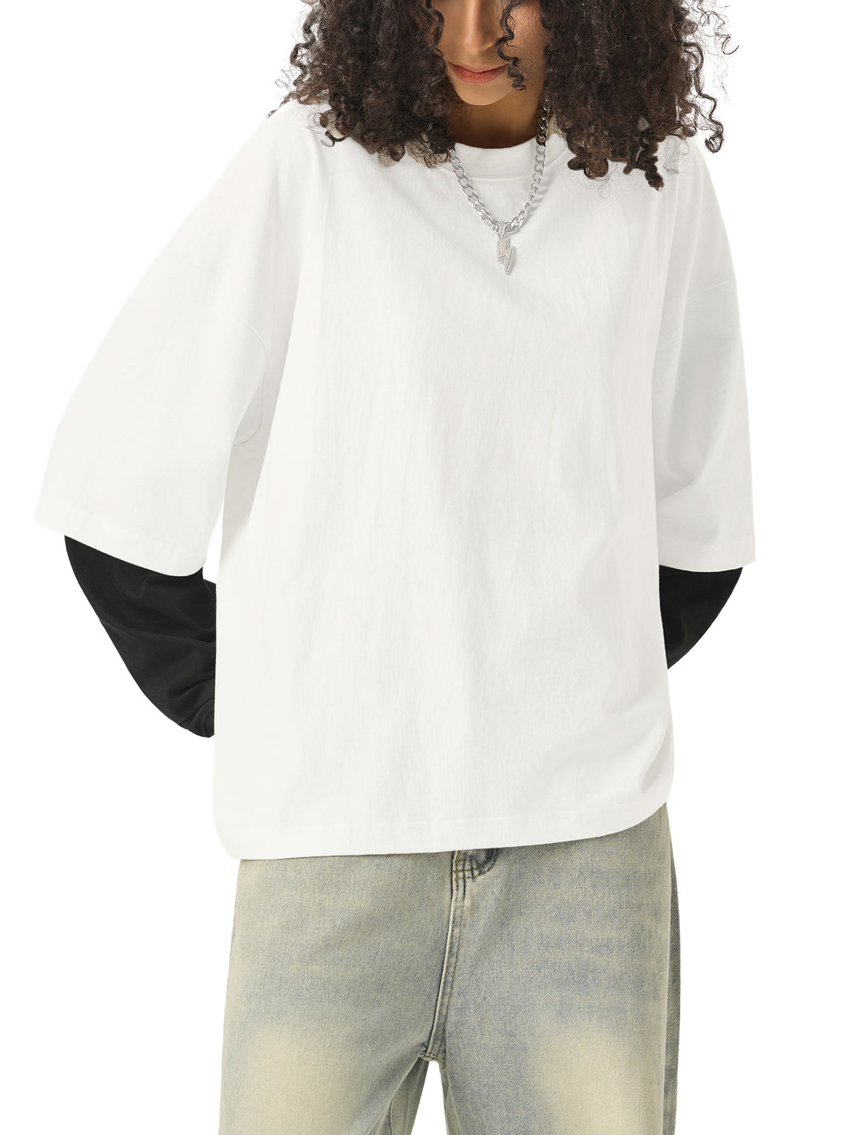 Longsleeve Layered Contrast Sleeve – Nowrocky™ — detal przeszyć bocznych