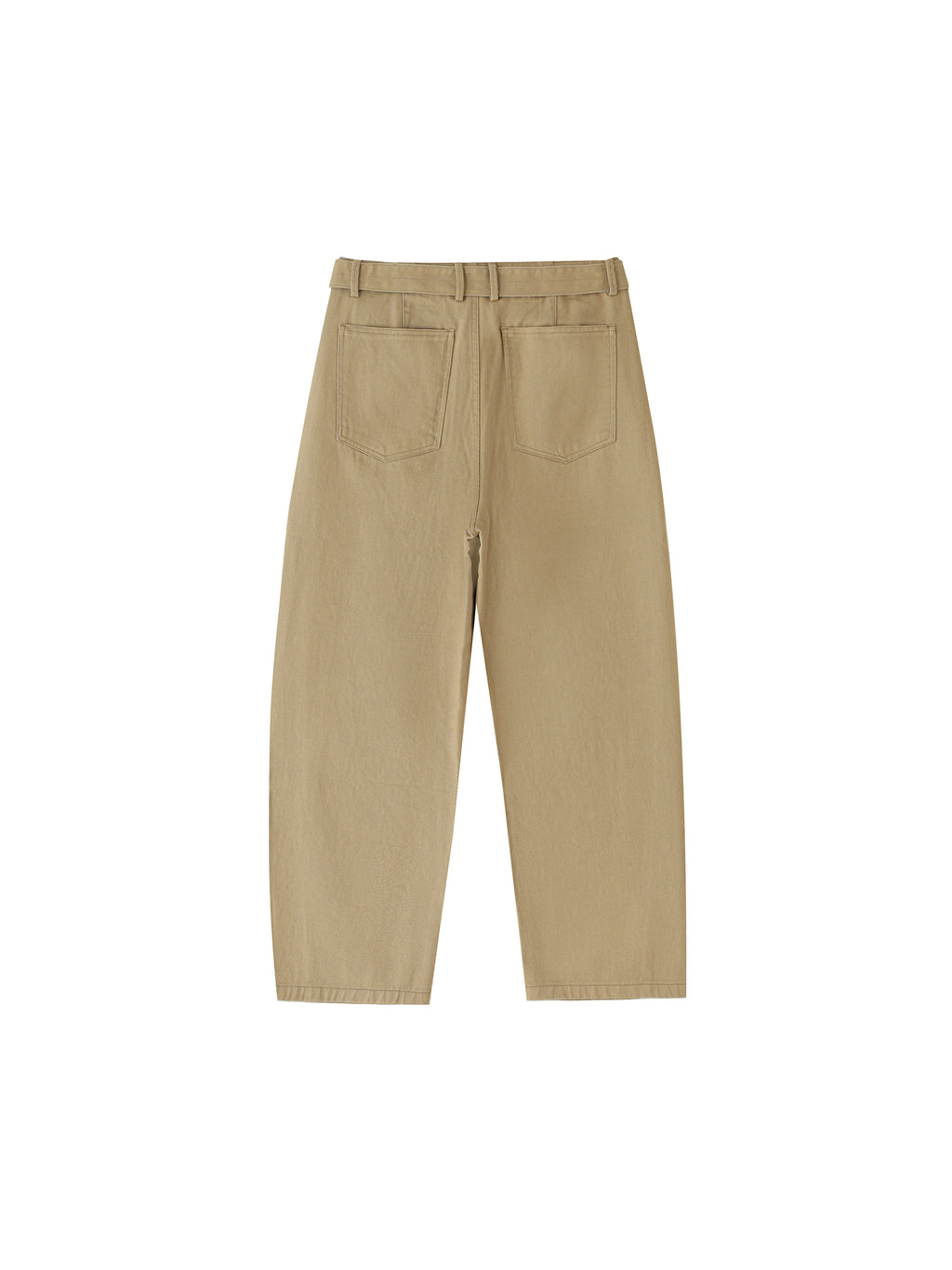 Spodnie Chino Barrel Leg z Paskiem – Nowrocky™ — ujęcie z profilu, beczkowata nogawka