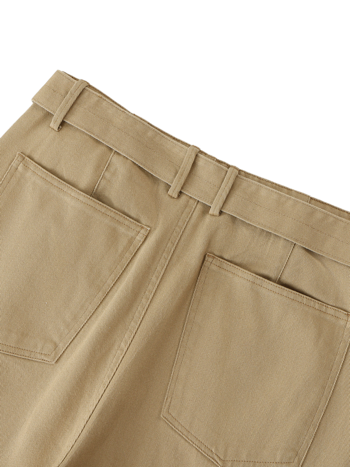 Spodnie Chino Barrel Leg z Paskiem – Nowrocky™ — proporcje kroju w kadrze do kolan
