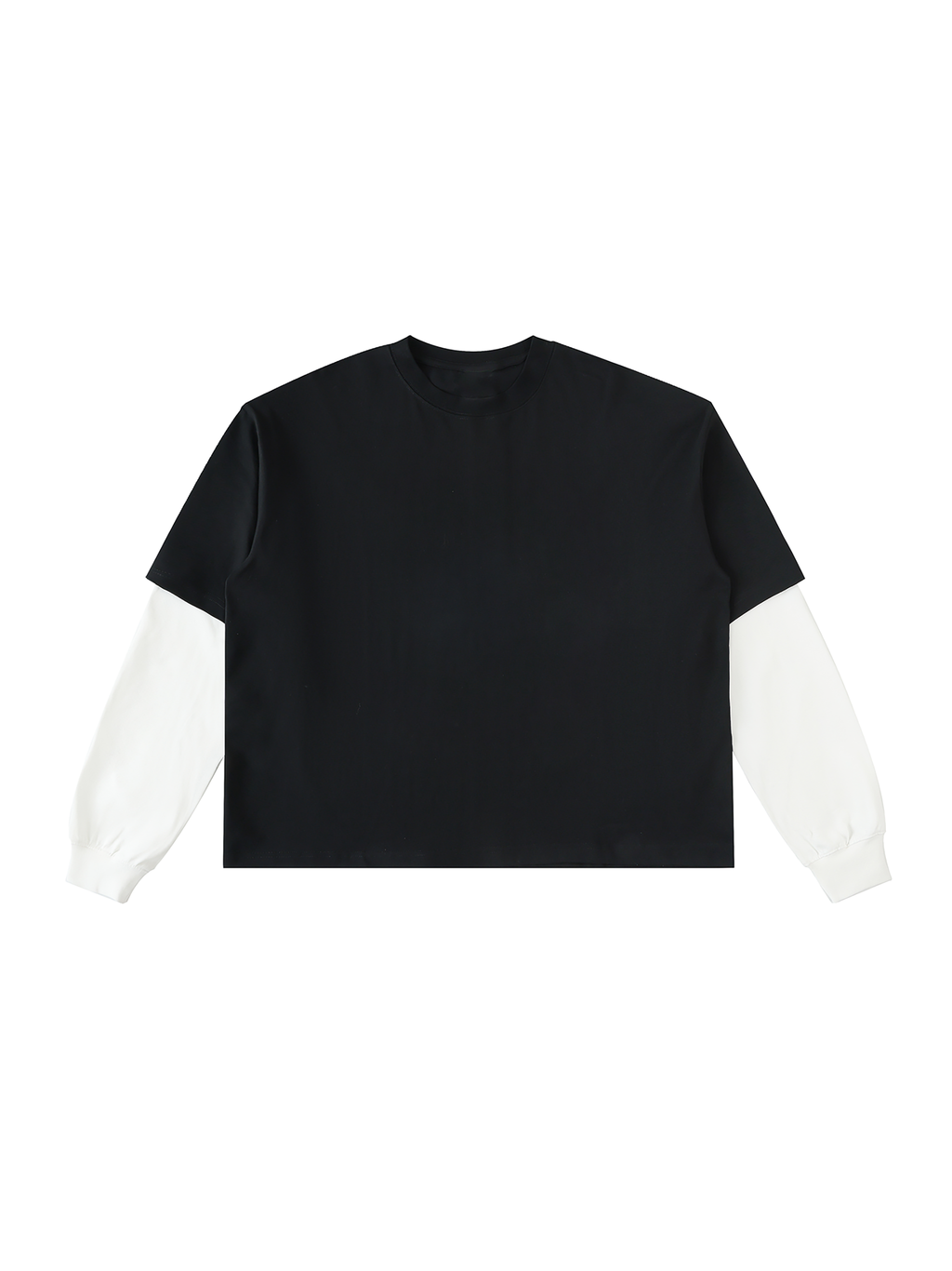 Longsleeve Layered Contrast Sleeve – Nowrocky™ — zbliżenie na styk koloru rękawa i tułowia