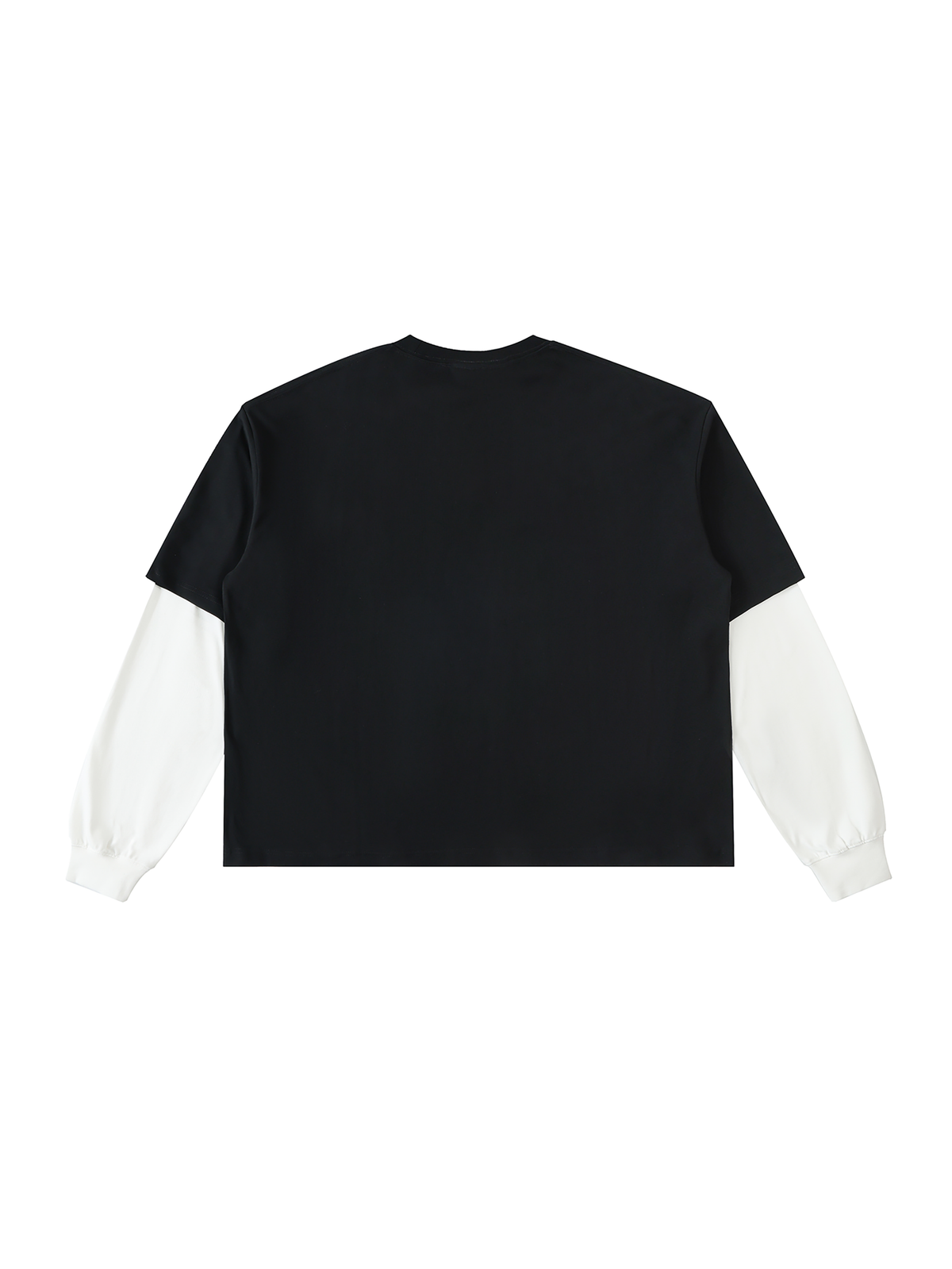 Longsleeve Layered Contrast Sleeve – Nowrocky™ — wykończenie dekoltu ściągaczem