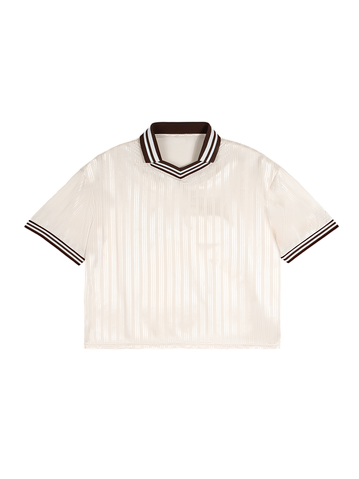 Polo Oversized Contrast Stripes – Nowrocky™ — koszulka polo na modelu, cała sylwetka
