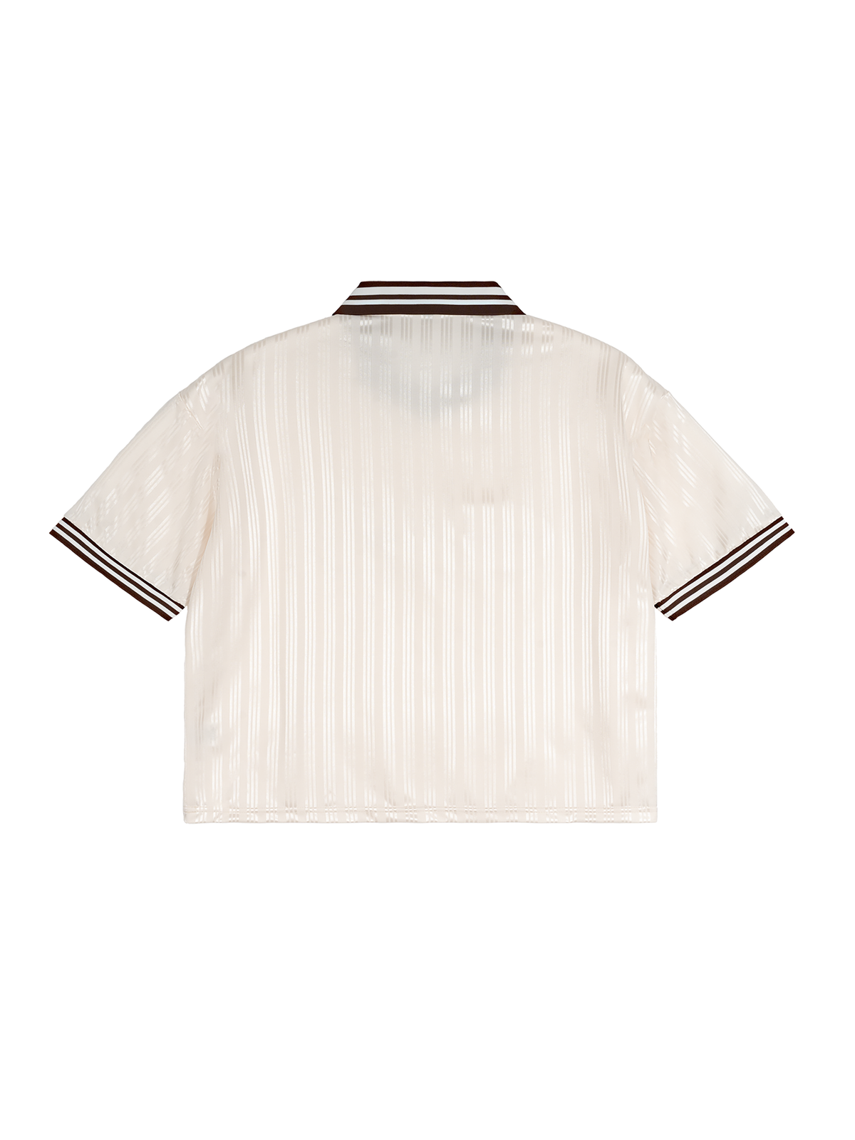 Polo Oversized Contrast Stripes – Nowrocky™ — kołnierz i listwa guzikowa, zbliżenie
