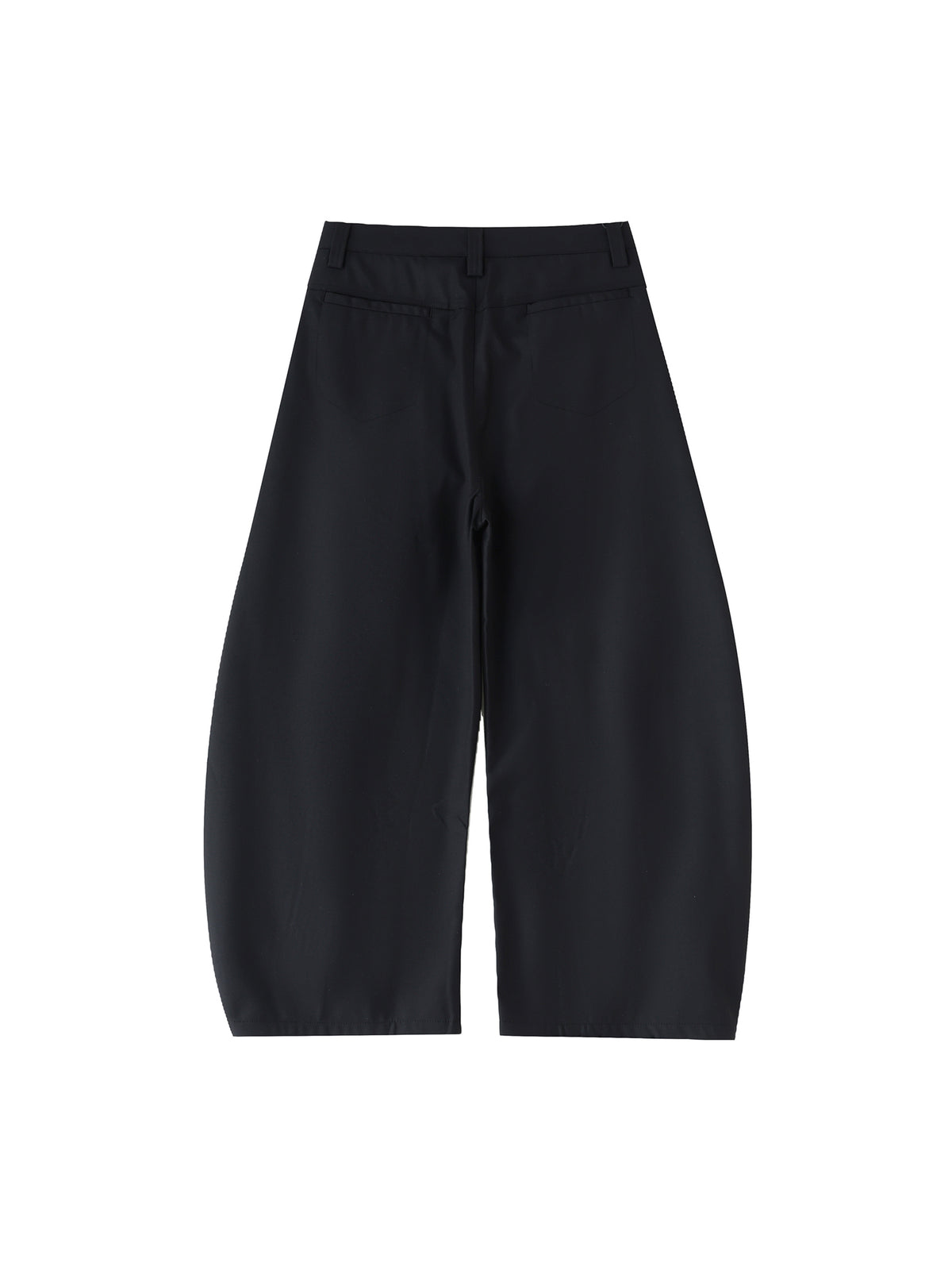 Spodnie Barrel Leg Tailored – Nowrocky™ — zbliżenie na kant i wykończenie pasa