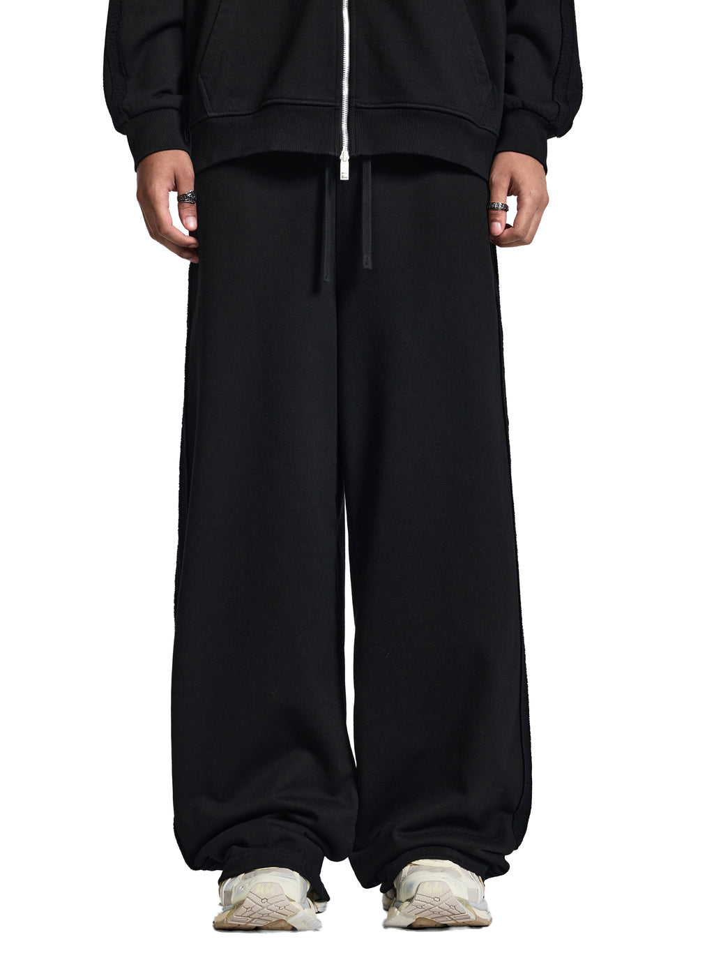 Spodnie Dresowe Contrast Tape Straight Leg – Nowrocky™ — szew boczny wzdłuż nogawki