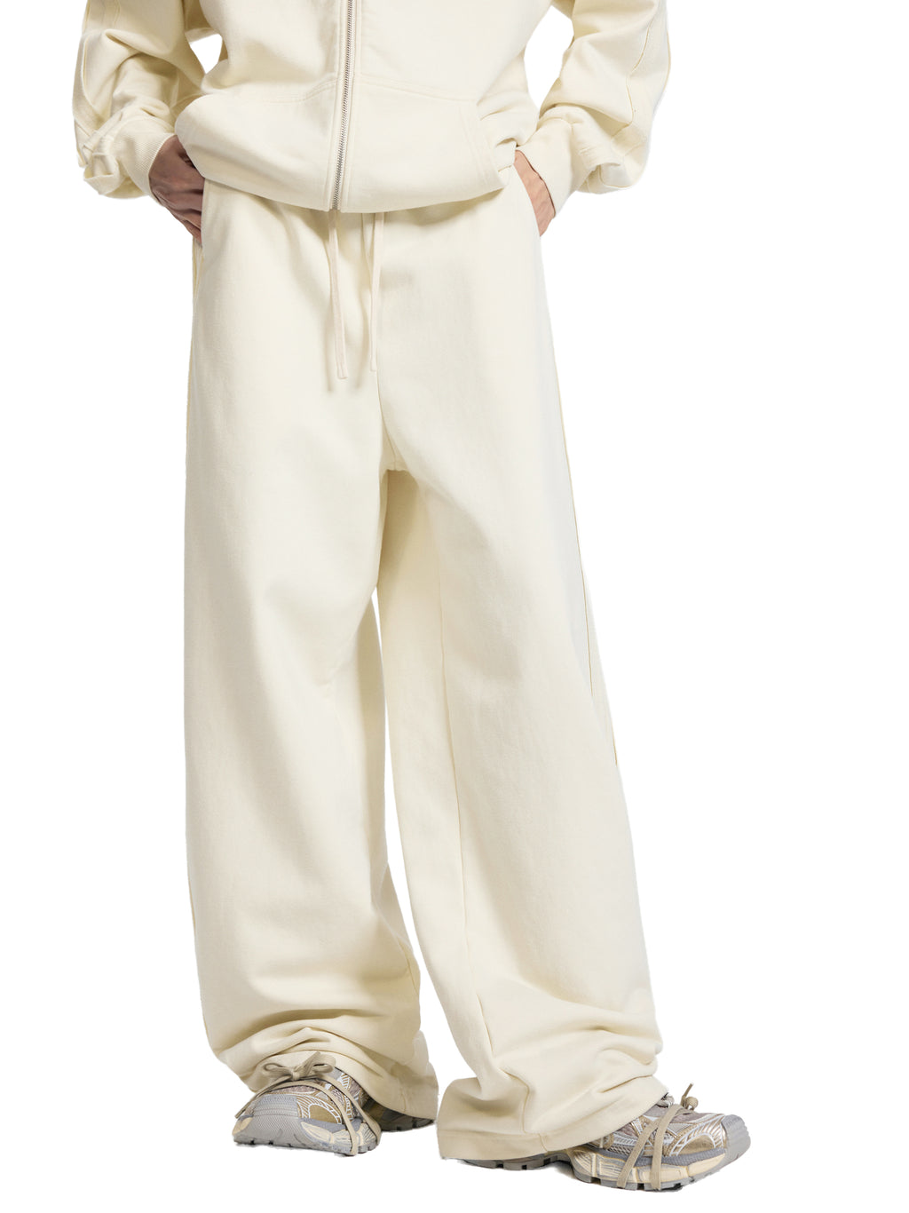 Spodnie Dresowe Contrast Tape Straight Leg – Nowrocky™ — tylna kieszeń i obszycie