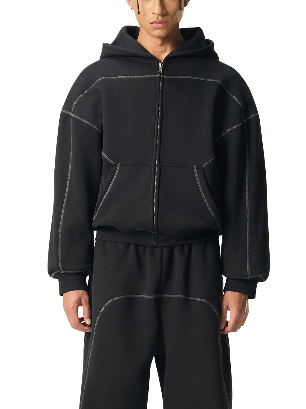 Bluza Boxy Zip Contrast Stitch – Nowrocky™
