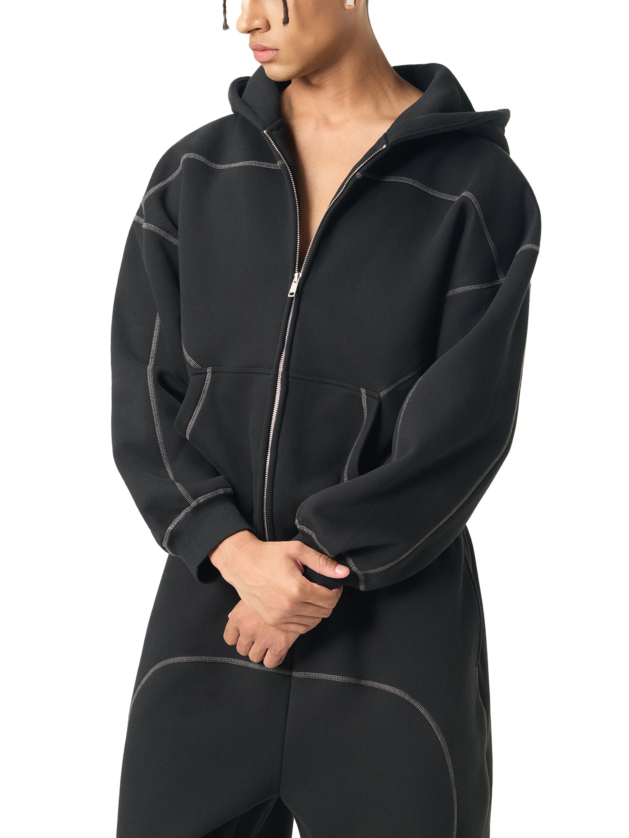 Bluza Boxy Zip Contrast Stitch – Nowrocky™