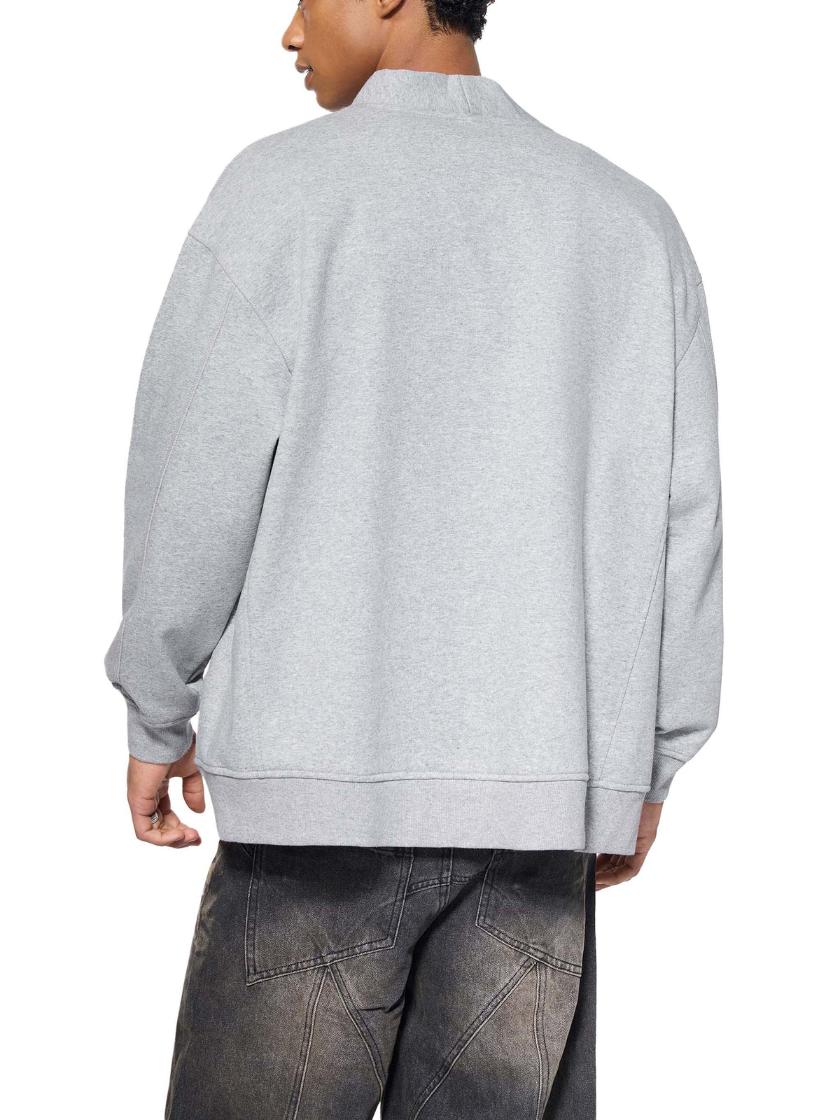 Bluza Kardigan Heavyweight V-Neck – Nowrocky™ — kieszeń przednia w zbliżeniu