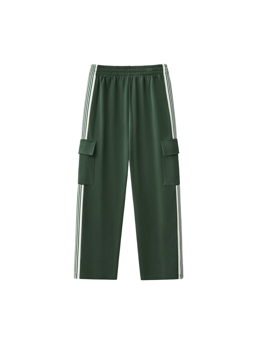 Spodnie Cargo Side Stripe Straight Leg – Nowrocky™ — ujęcie z profilu, prosta nogawka
