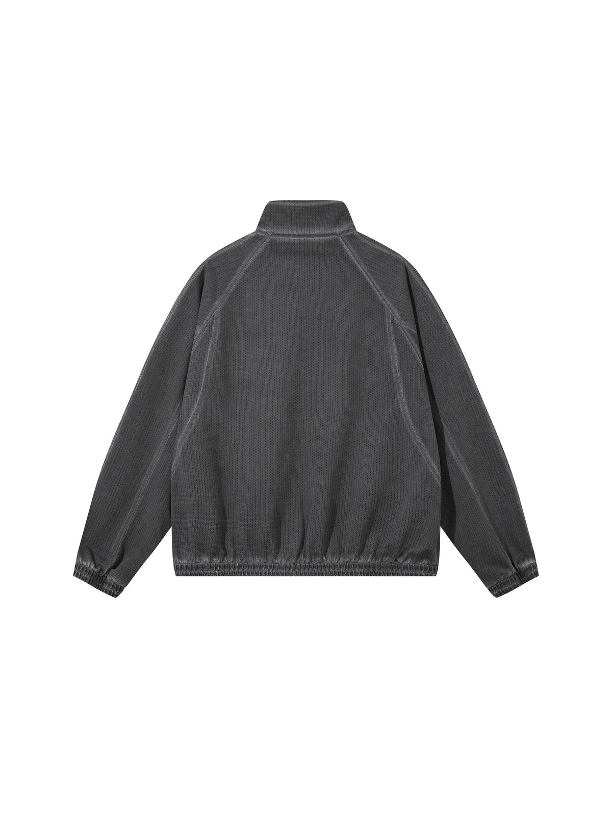 Kurtka Mesh Vintage Wash Full Zip – Nowrocky™ — ujęcie z profilu, linia rękawa