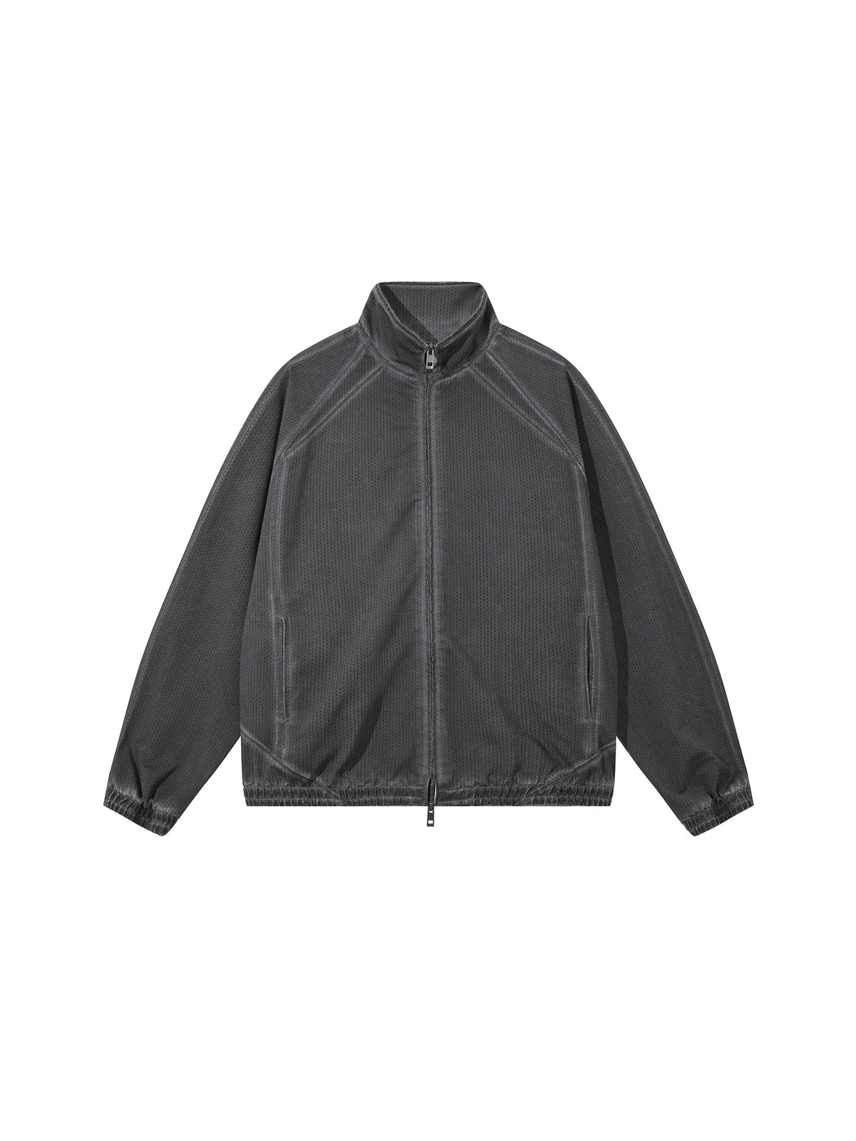 Kurtka Mesh Vintage Wash Full Zip – Nowrocky™ — kurtka na modelu w stylizacji ulicznej