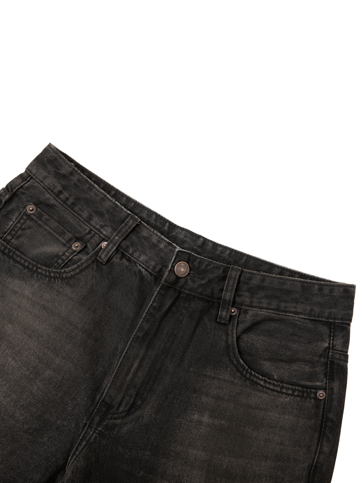 Jeansy Heavyweight Vintage Wash – Nowrocky™ — detal splotu grubego denimu
