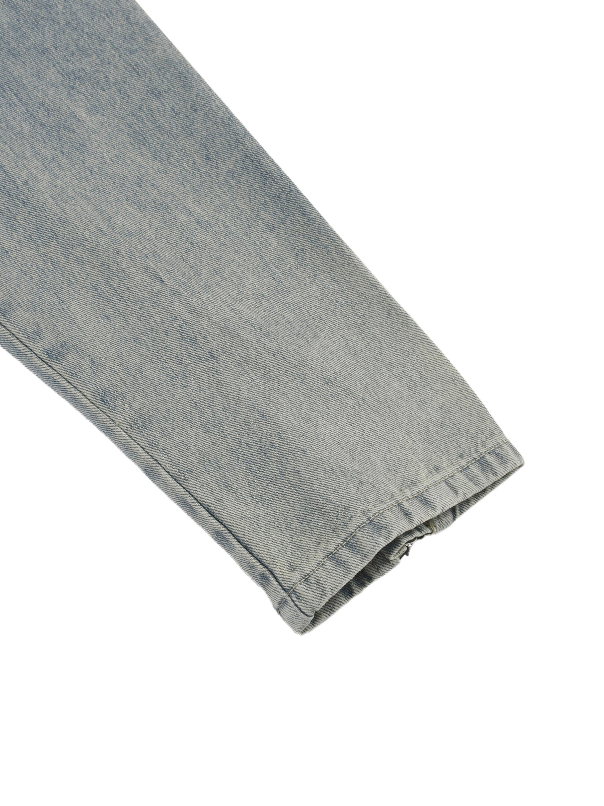 Kurtka Jeansowa Vintage Wash Zip – Nowrocky™ — kieszeń i rękaw w detalu