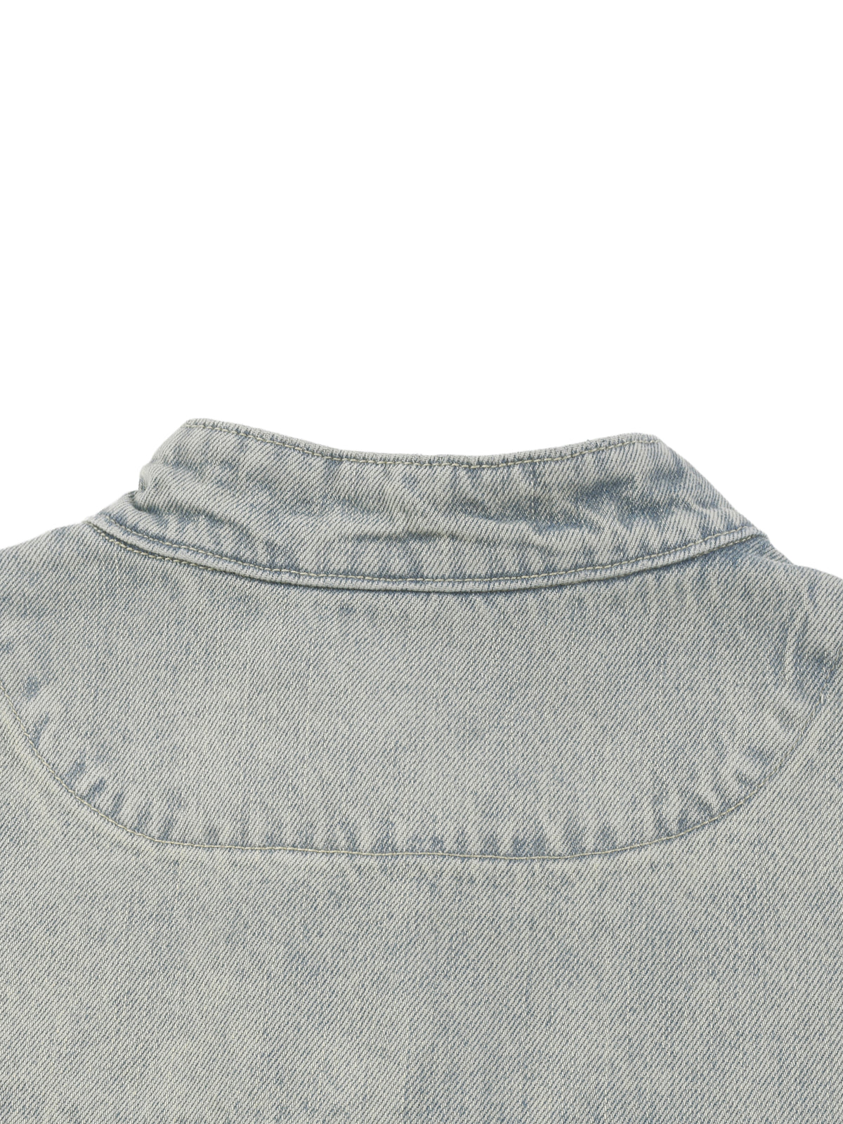 Kurtka Jeansowa Vintage Wash Zip – Nowrocky™ — układ na płasko, całe ujęcie