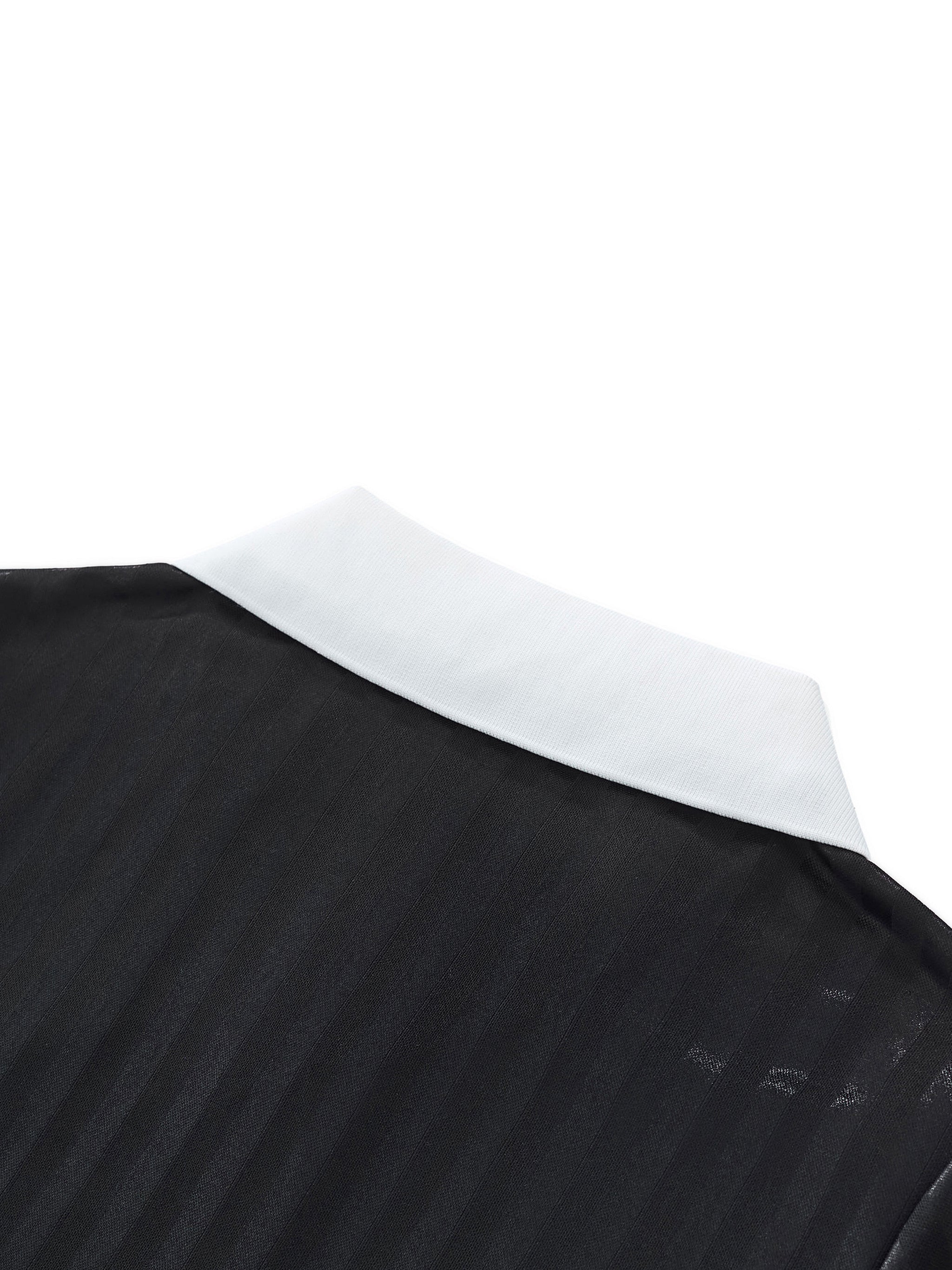 Krótki Top Jersey z Kontrastowym Kołnierzykiem – Nowrocky™