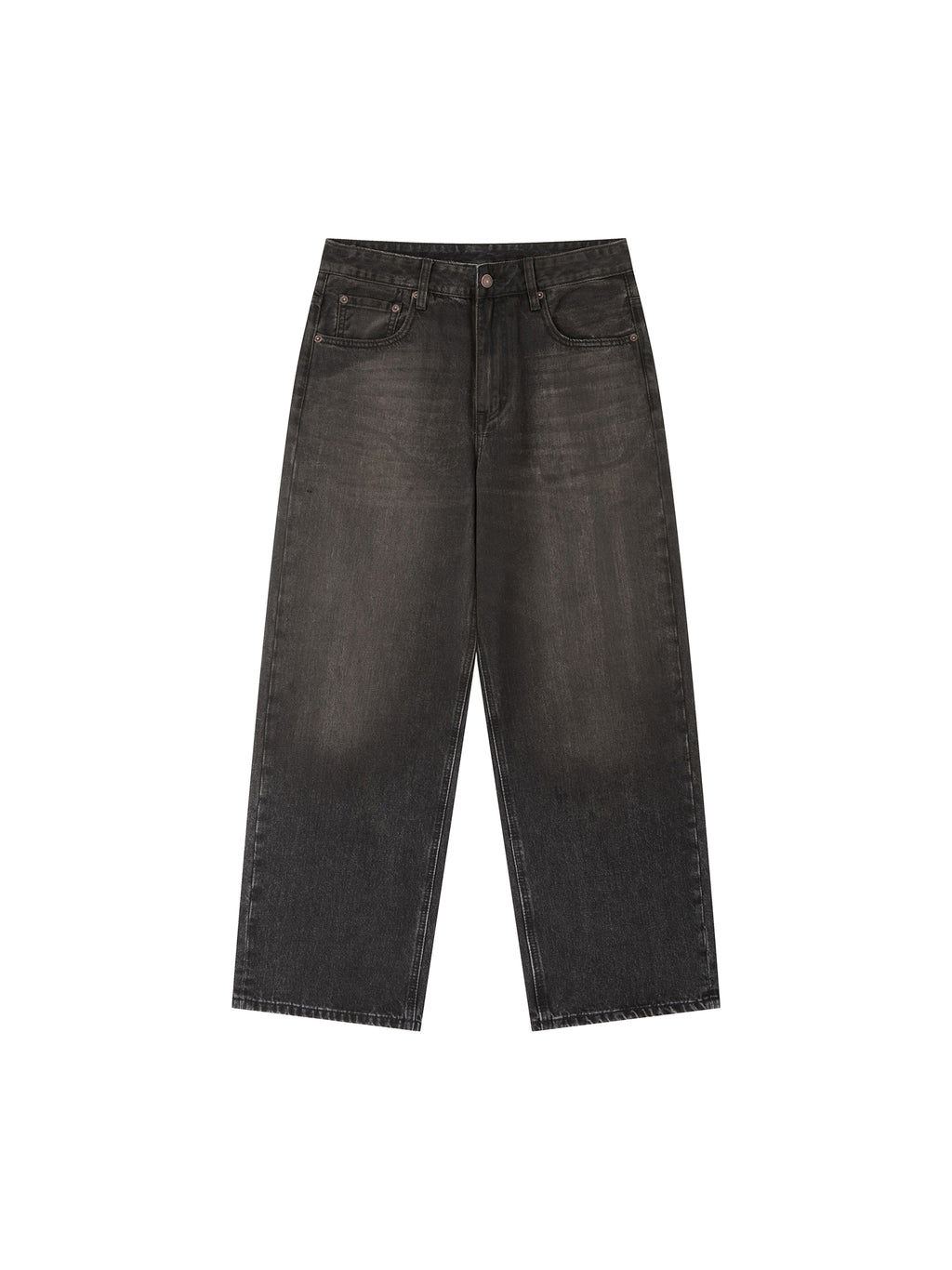 Jeansy Heavyweight Vintage Wash – Nowrocky™ — spodnie dżinsowe na modelu, pełna sylwetka