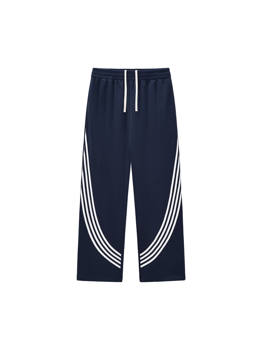 Spodnie Dresowe Curved Stripe Straight – Nowrocky™ — dres na modelu, cała sylwetka