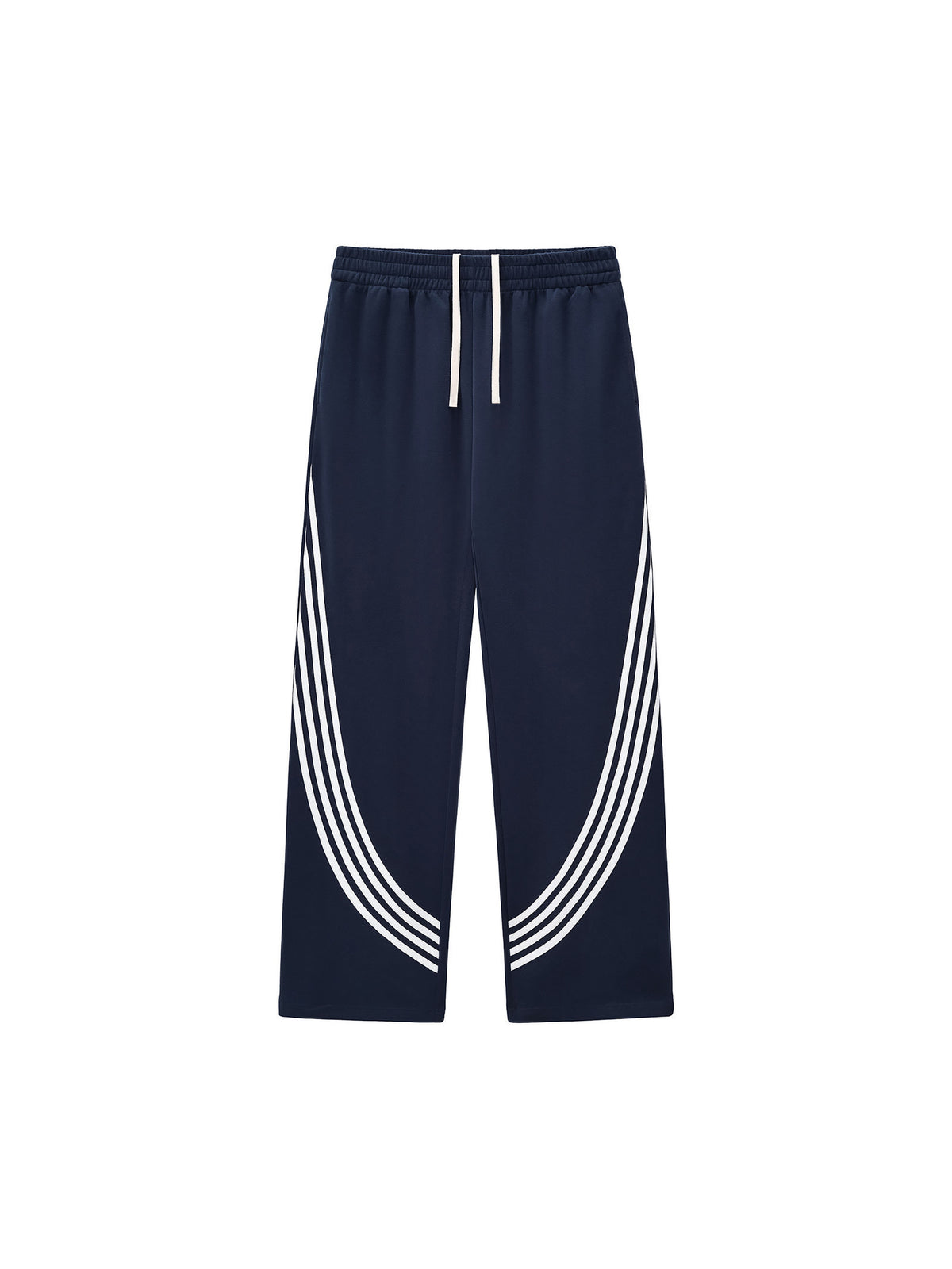 Spodnie Dresowe Curved Stripe Straight – Nowrocky™ — dres na modelu, cała sylwetka