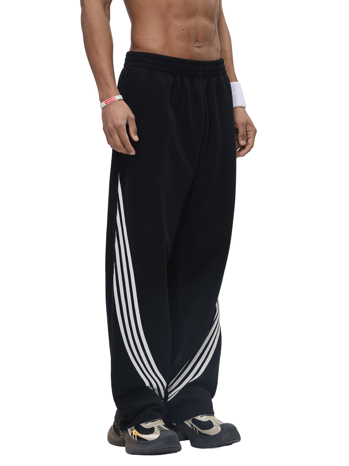 Spodnie Dresowe Curved Stripe Straight – Nowrocky™ — gumka w pasie ze sznurkiem