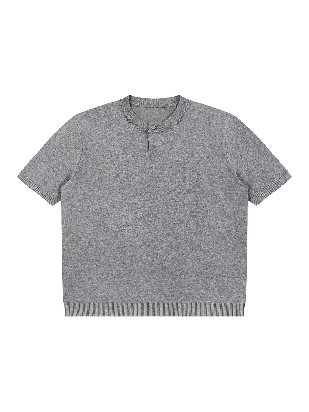 T-shirt Dziany Henley – Nowrocky™ — splot dzianiny w zbliżeniu