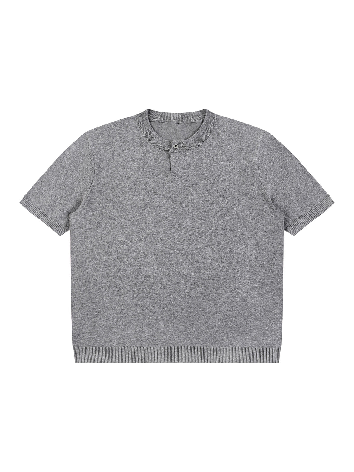 T-shirt Dziany Henley – Nowrocky™ — splot dzianiny w zbliżeniu