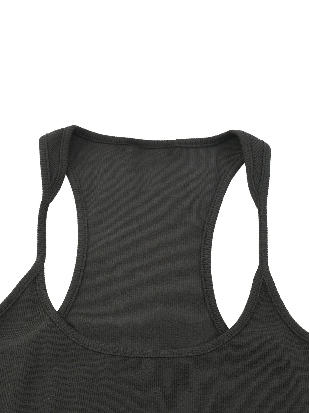 Tank Top Ribbed Racerback – Nowrocky™ — dolna krawędź i szew boczny