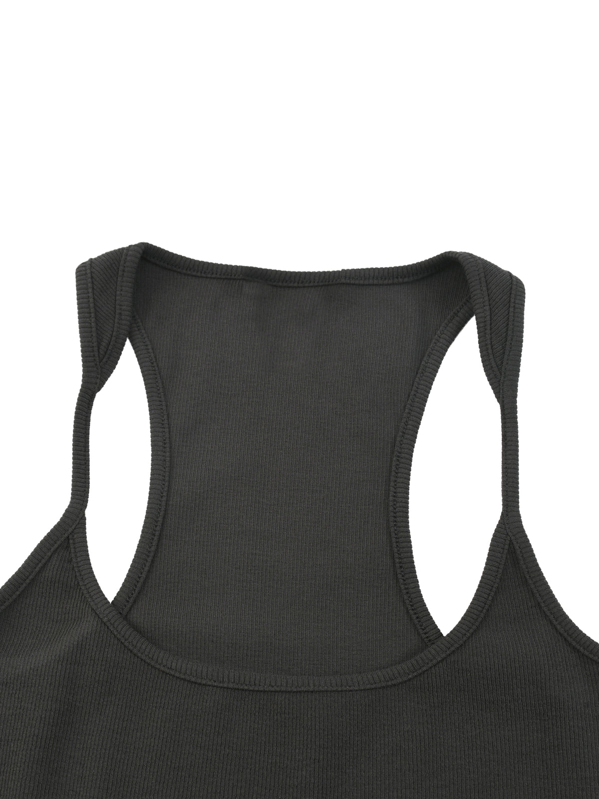 Tank Top Ribbed Racerback – Nowrocky™ — dolna krawędź i szew boczny