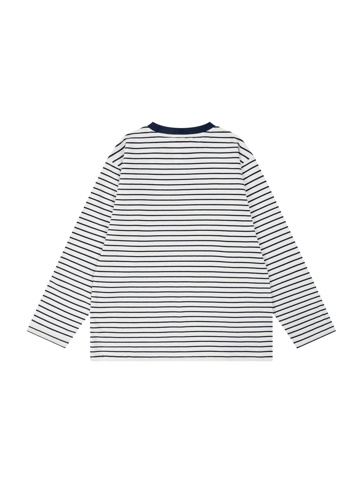 Longsleeve Dziecięcy Paski Contrast Rib – Nowrocky™ — kontrastowy ściągacz przy dekolcie