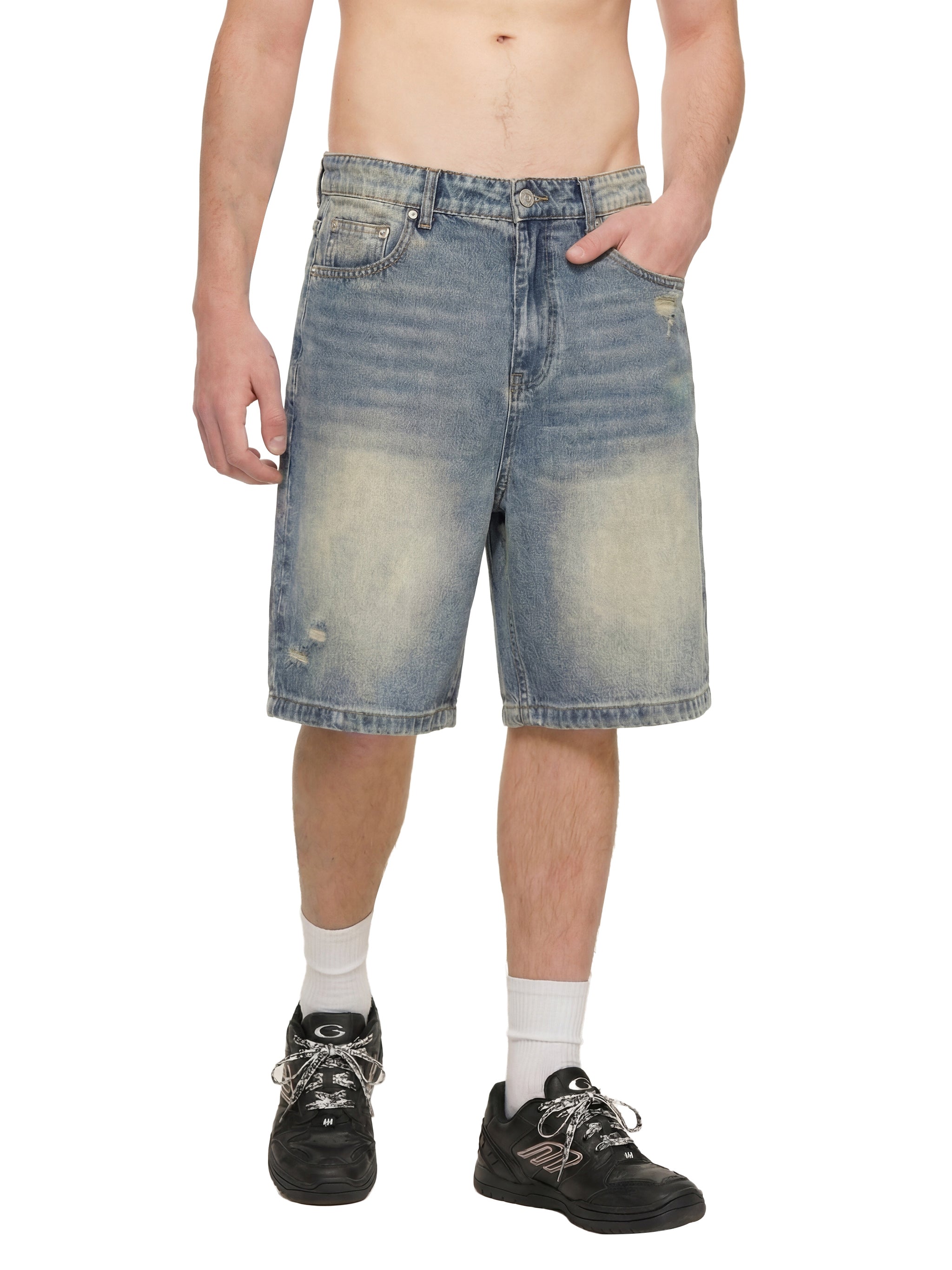 Szorty jeansowe baggy sprane – Nowrocky™