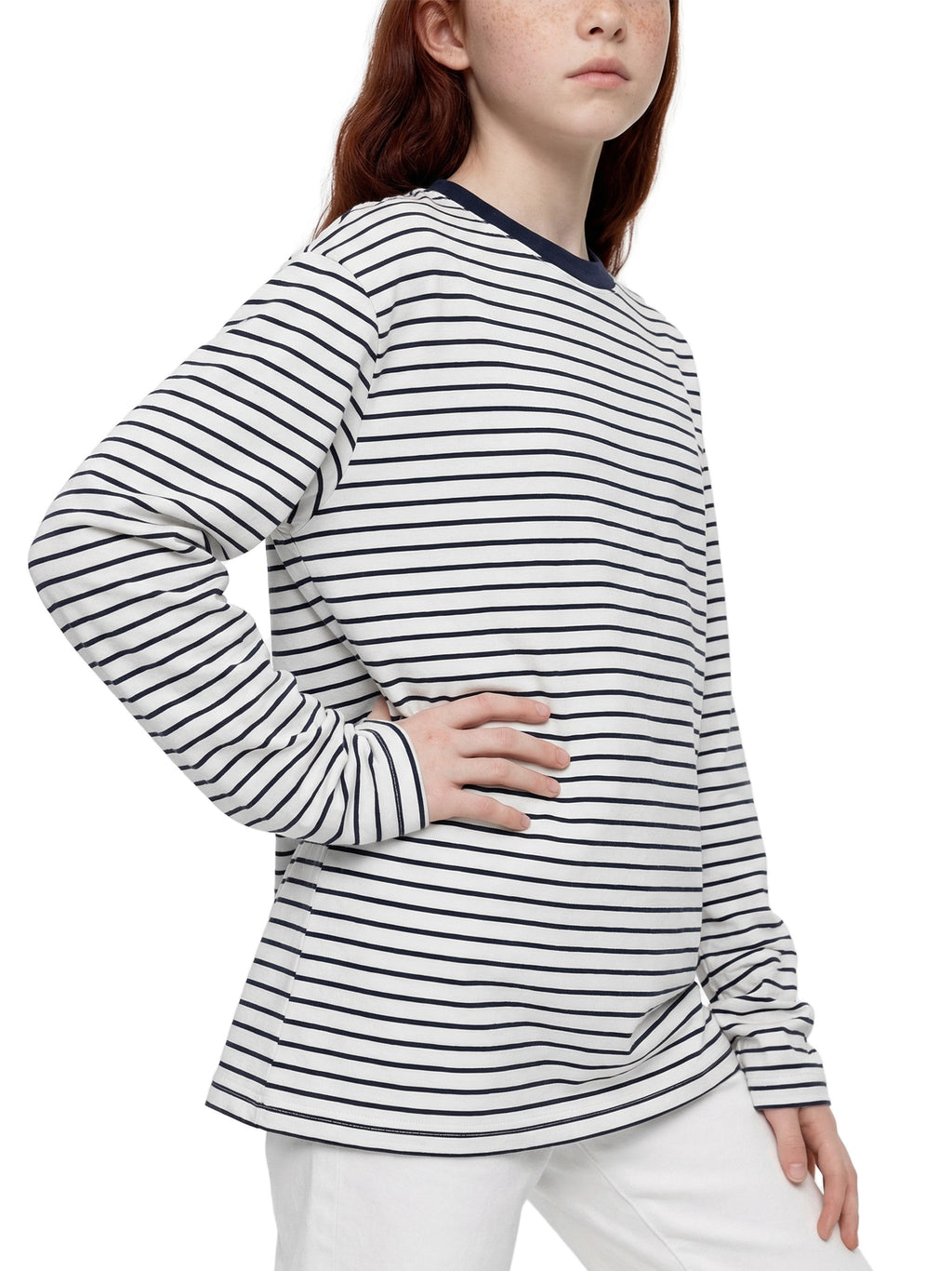 Longsleeve Dziecięcy Paski Contrast Rib – Nowrocky™ — krój widoczny w ruchu