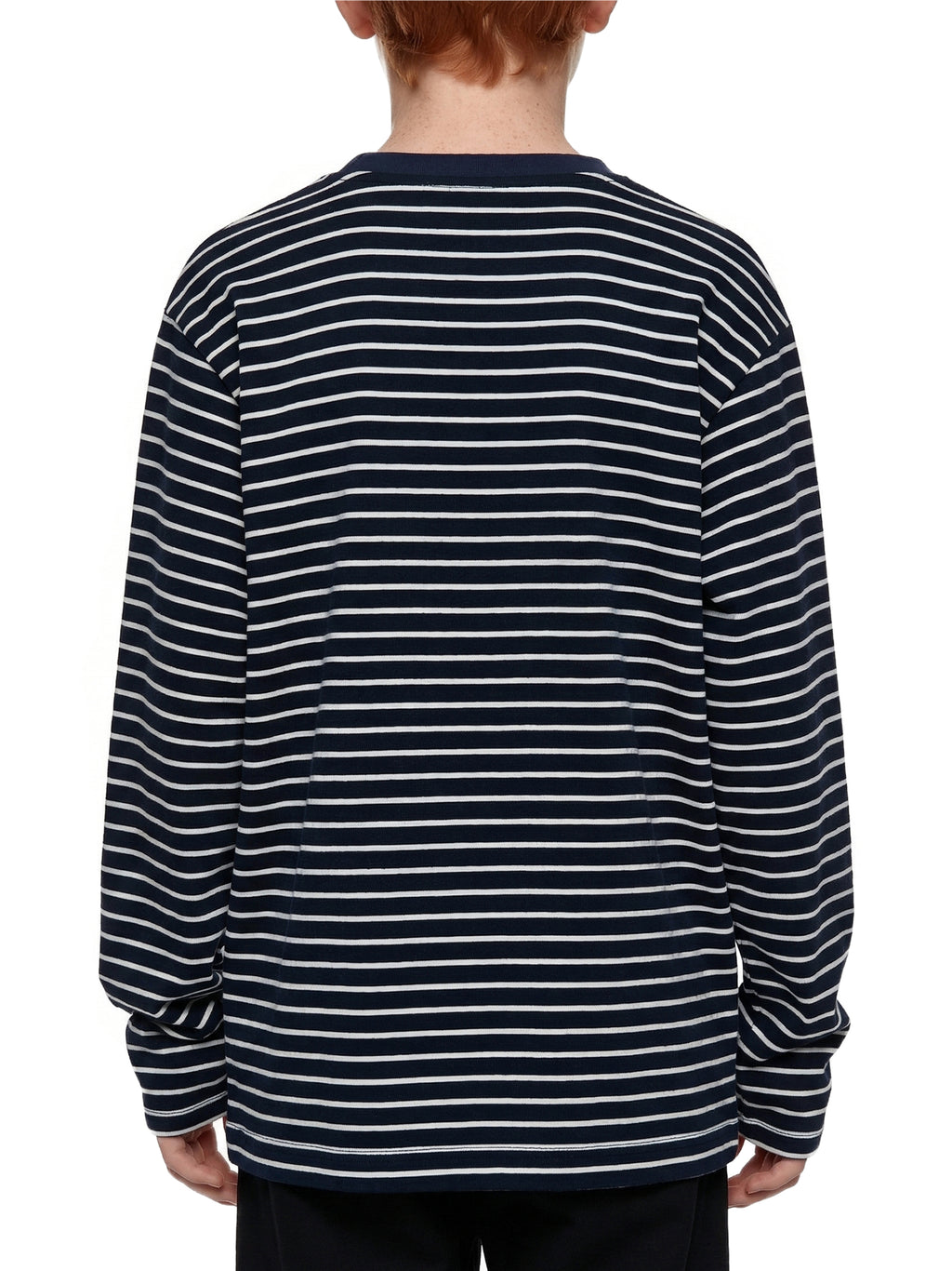 Longsleeve Dziecięcy Paski Contrast Rib – Nowrocky™ — układ na płasko, strona przednia