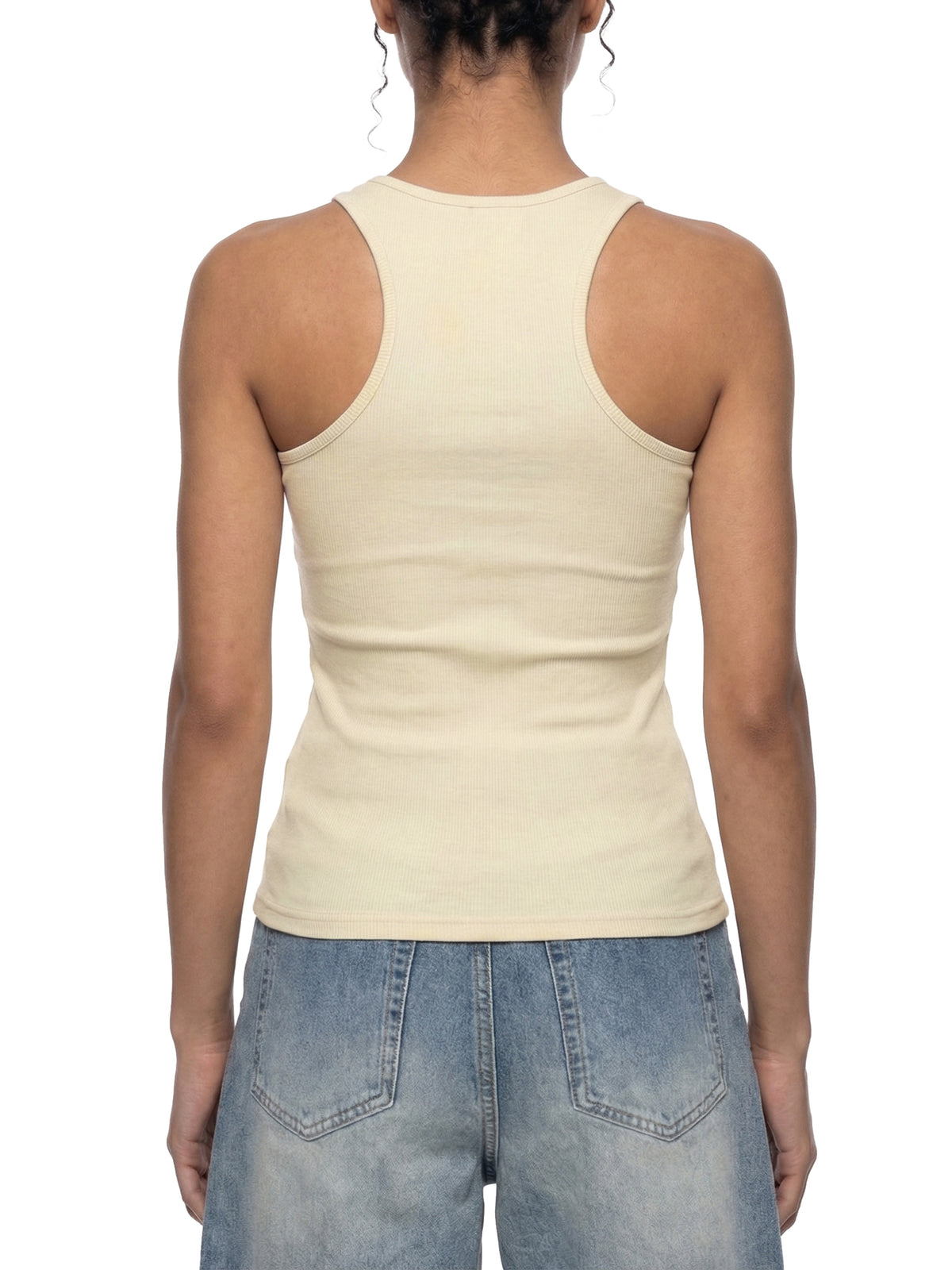 Tank Top Ribbed Racerback – Nowrocky™ — ujęcie z profilu, dopasowany krój
