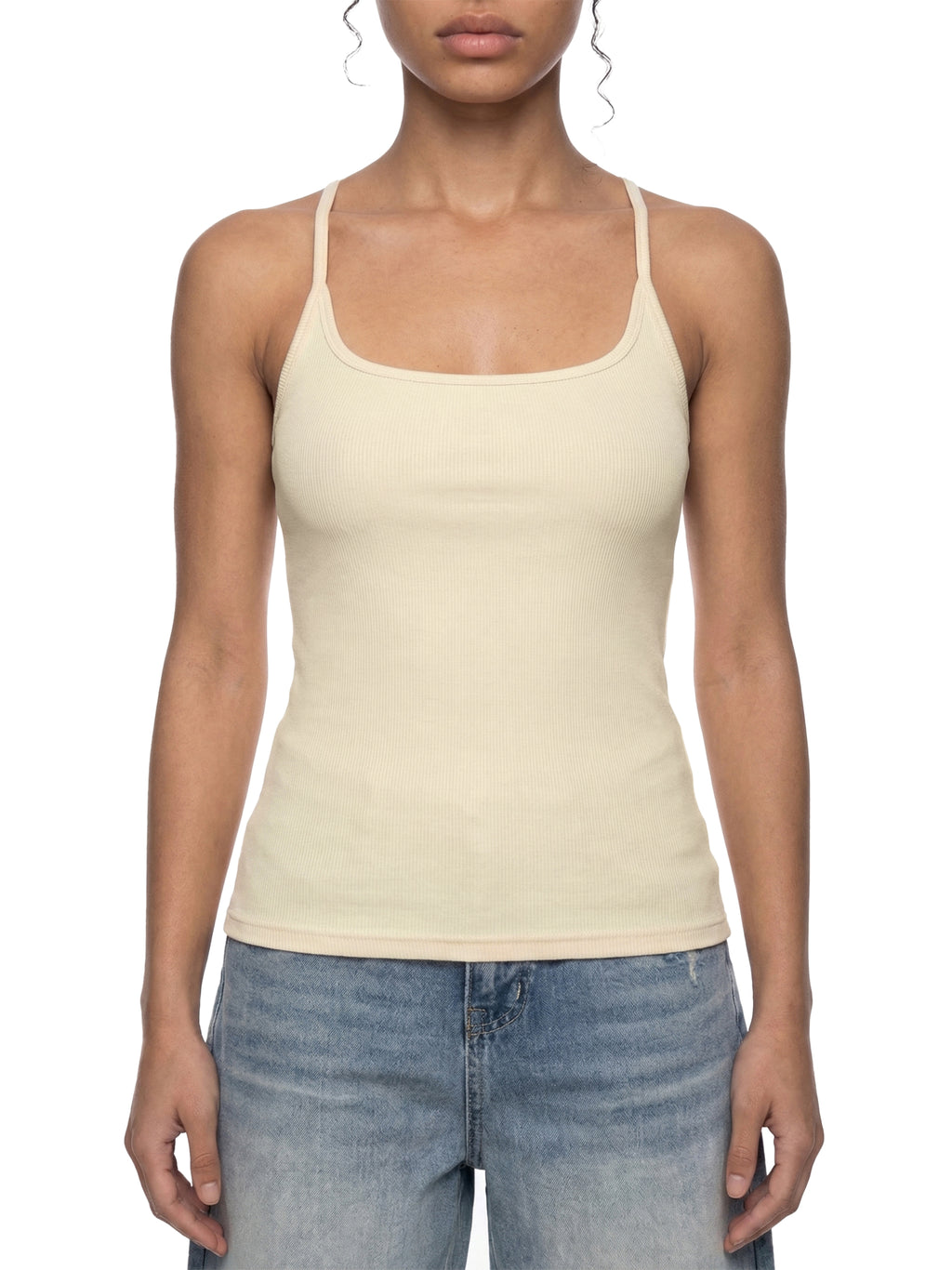 Tank Top Ribbed Racerback – Nowrocky™ — prążkowany splot w detalu