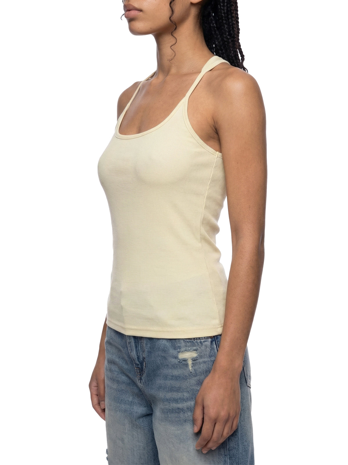 Tank Top Ribbed Racerback – Nowrocky™ — układ na płasko, całe ujęcie