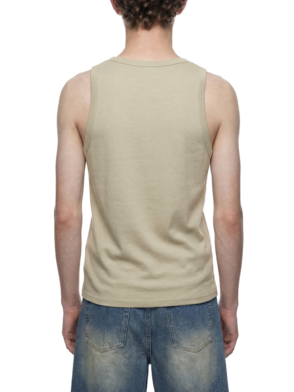 Tank Top Heavyweight Ribbed – Nowrocky™ — ujęcie z profilu, prosty krój