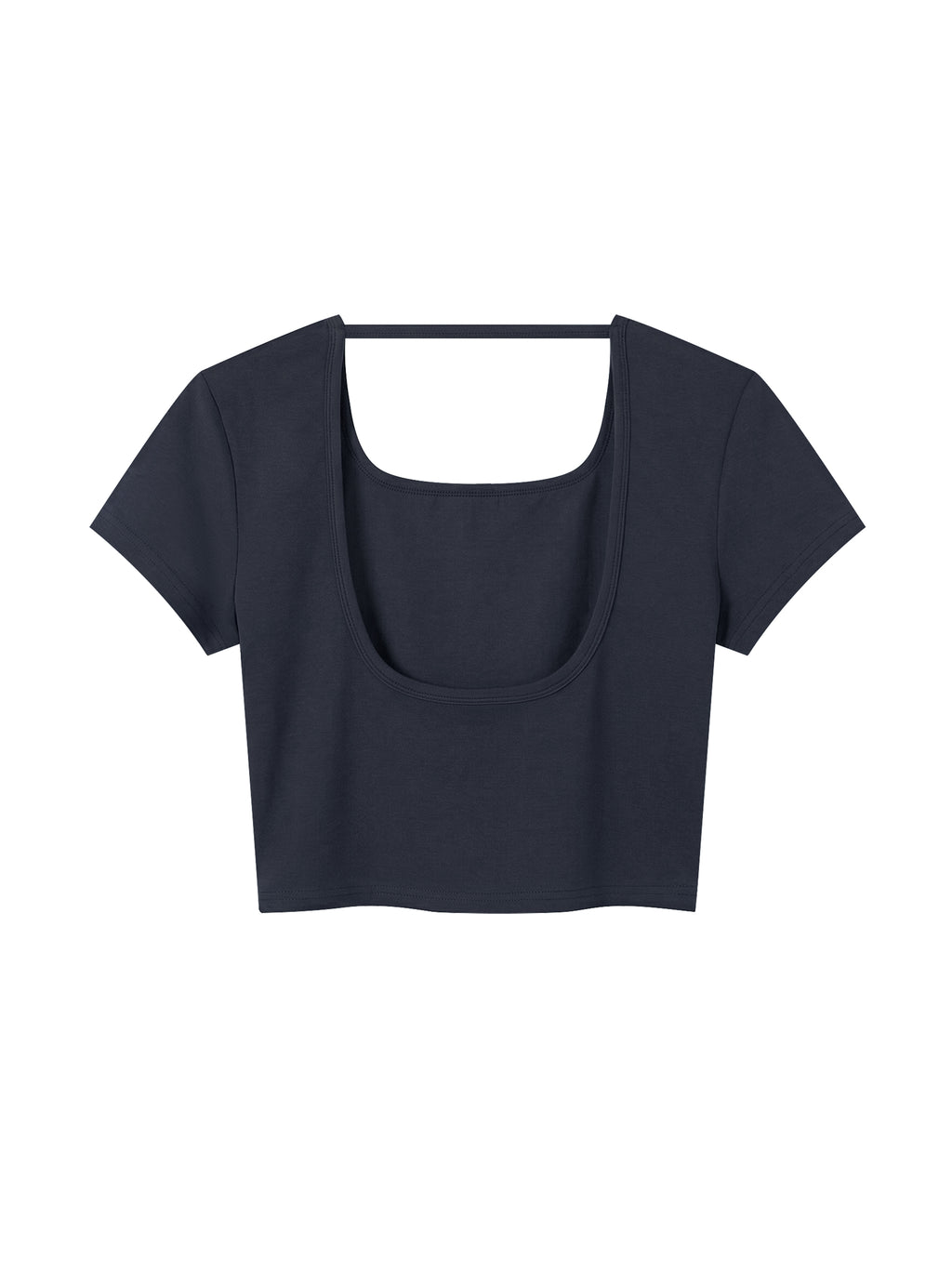 T-shirt Square Neck Crop – Nowrocky™ — dolna krawędź kroju crop